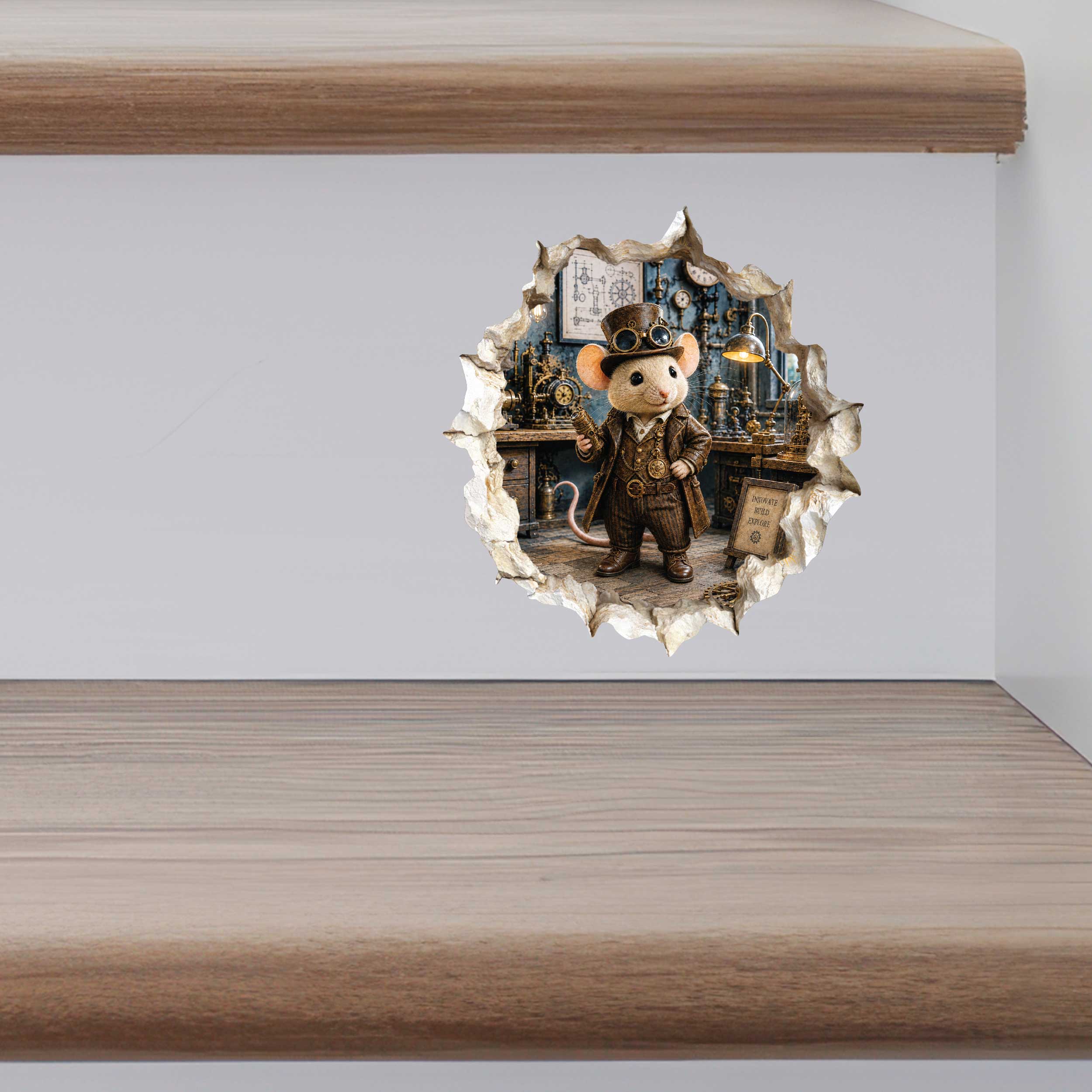 Steampunk Mouse Hole Decal