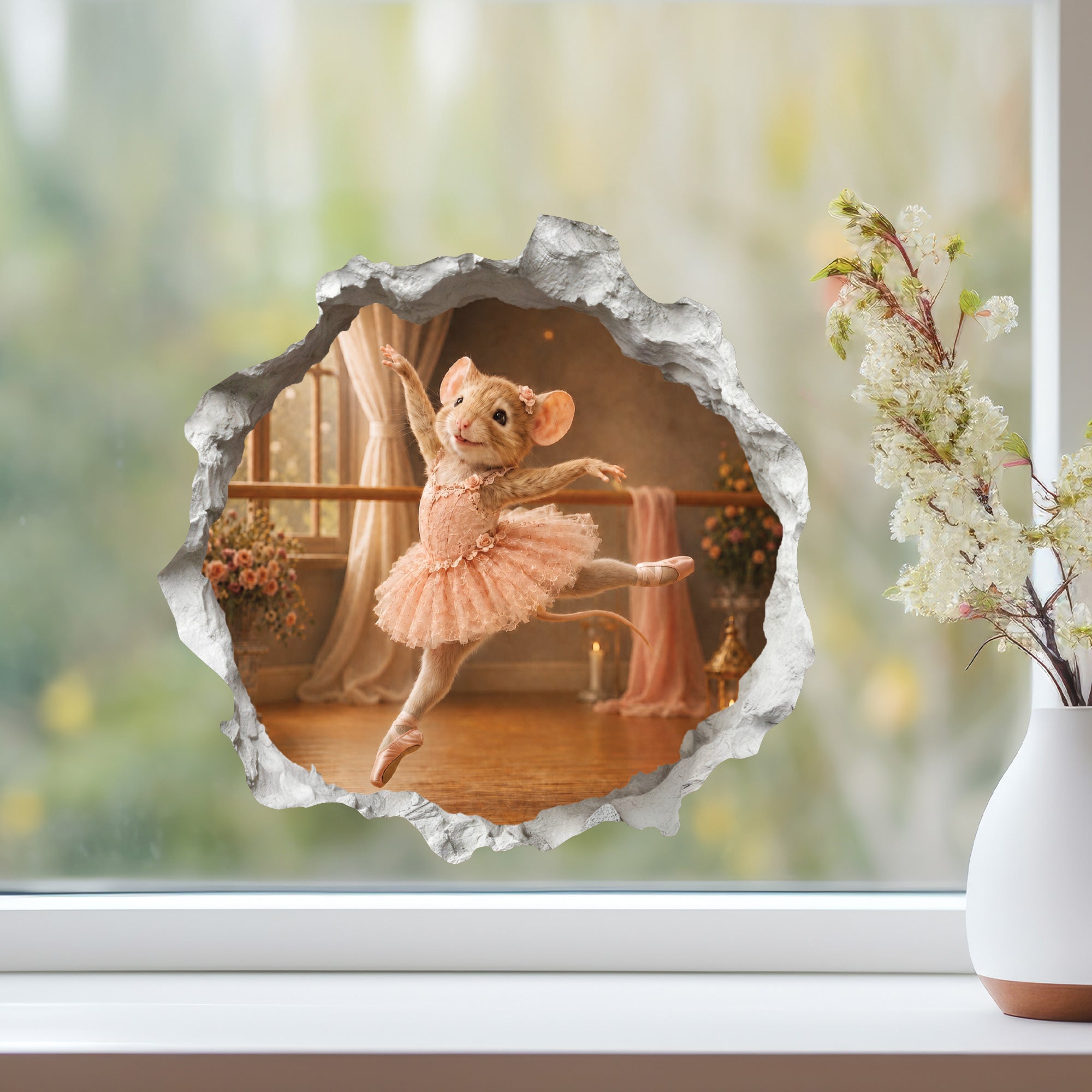 Ballet Ballerina Mouse Hole Decal