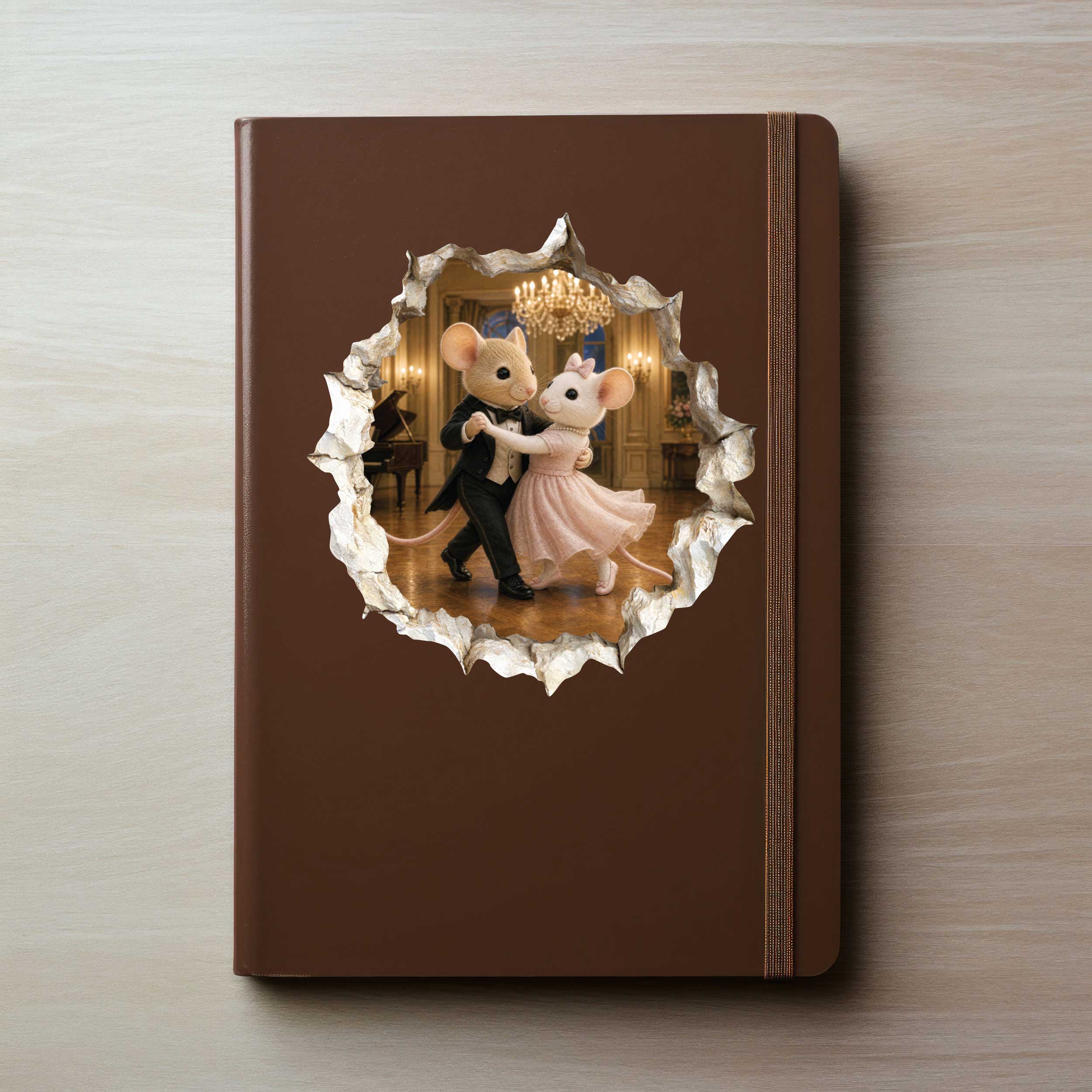 Ballroom Dancers Dancing Couple Mouse Hole Decal