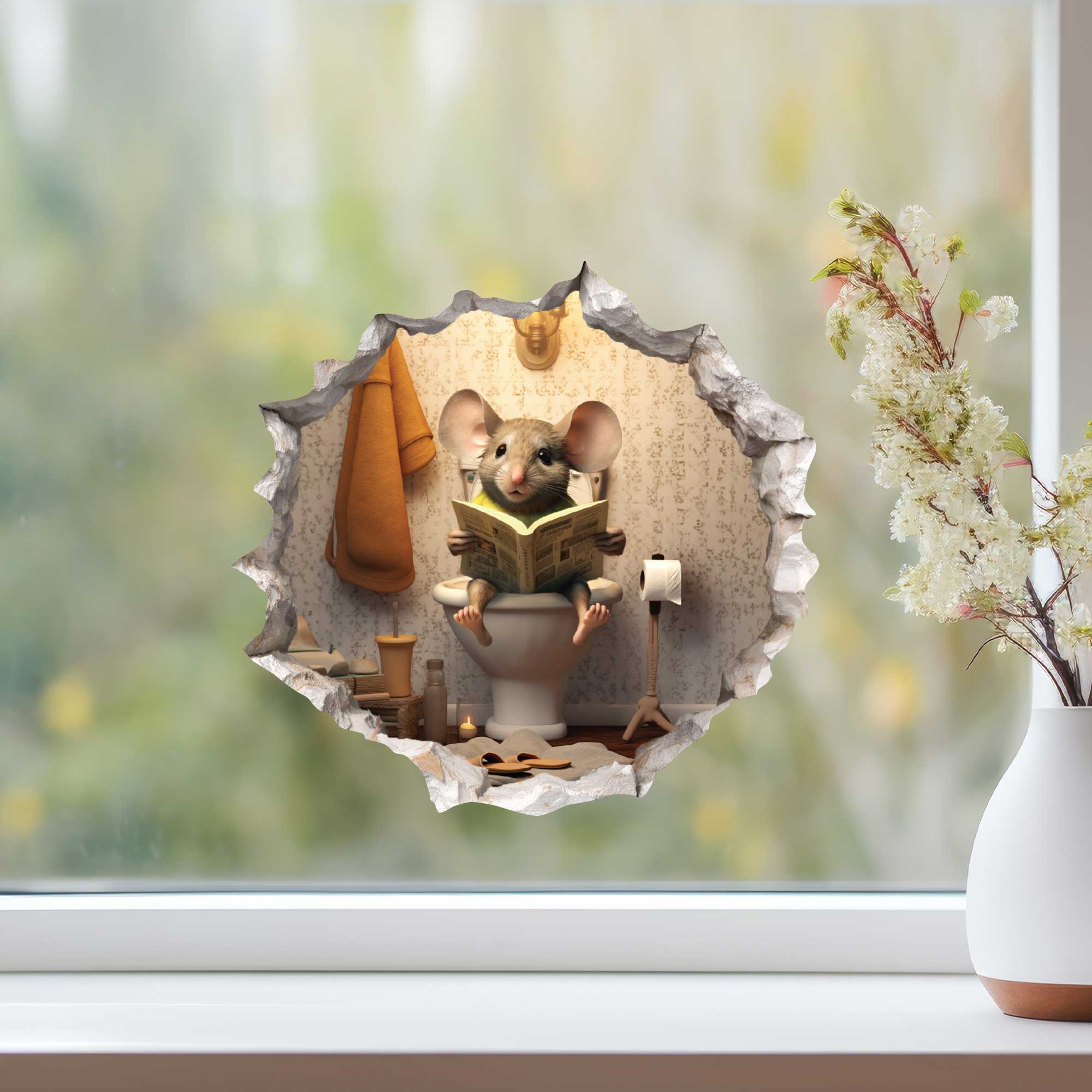 Toilet Bathroom Potty Training Mouse Hole Decal