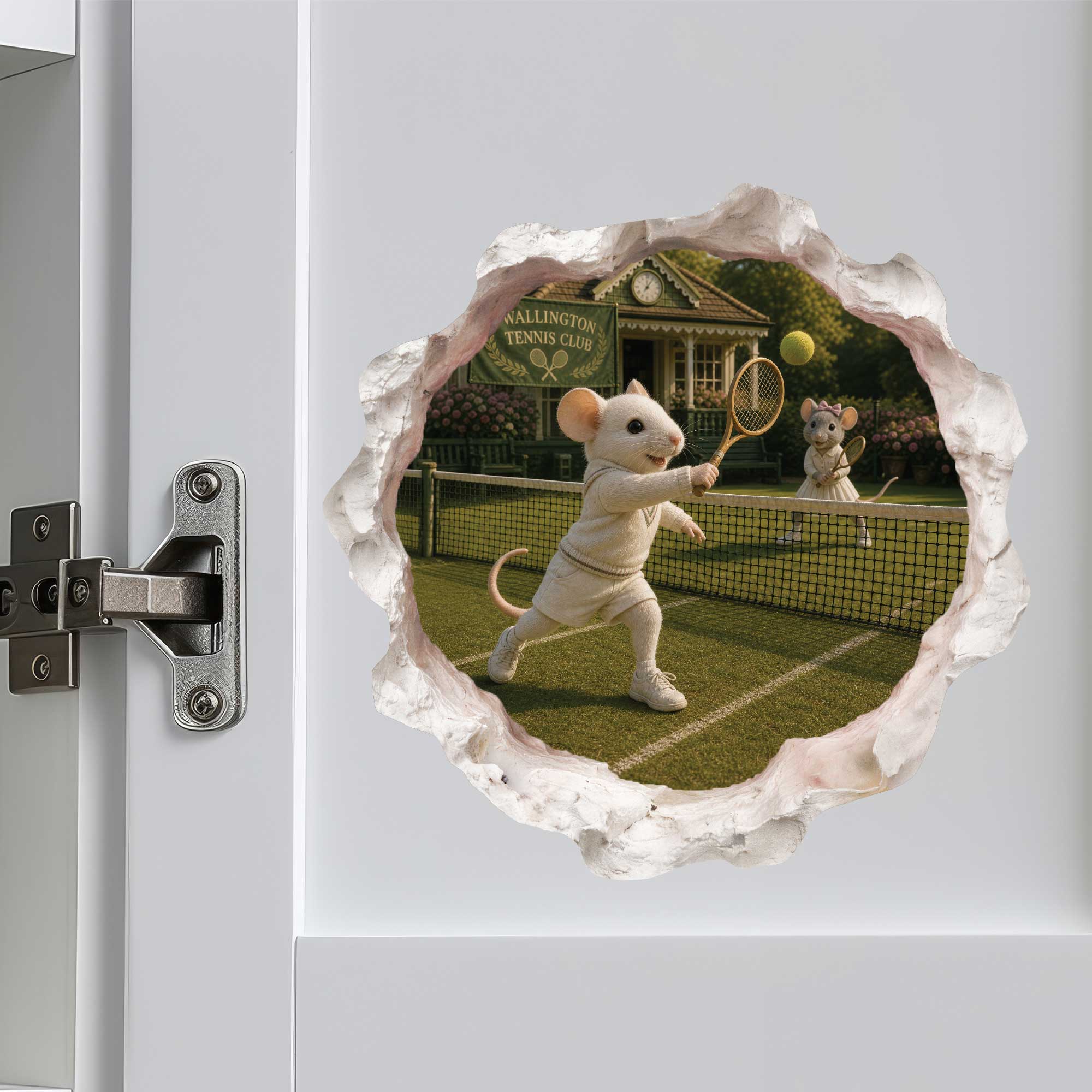 Tennis Mouse Hole Decal
