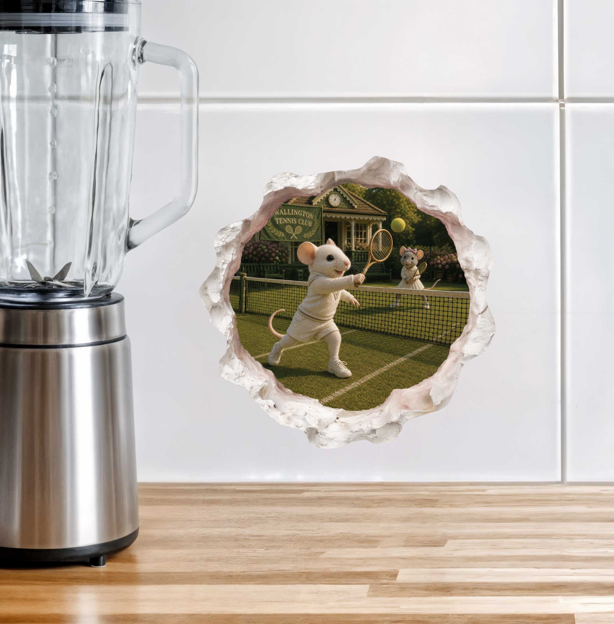 Tennis Mouse Hole Decal