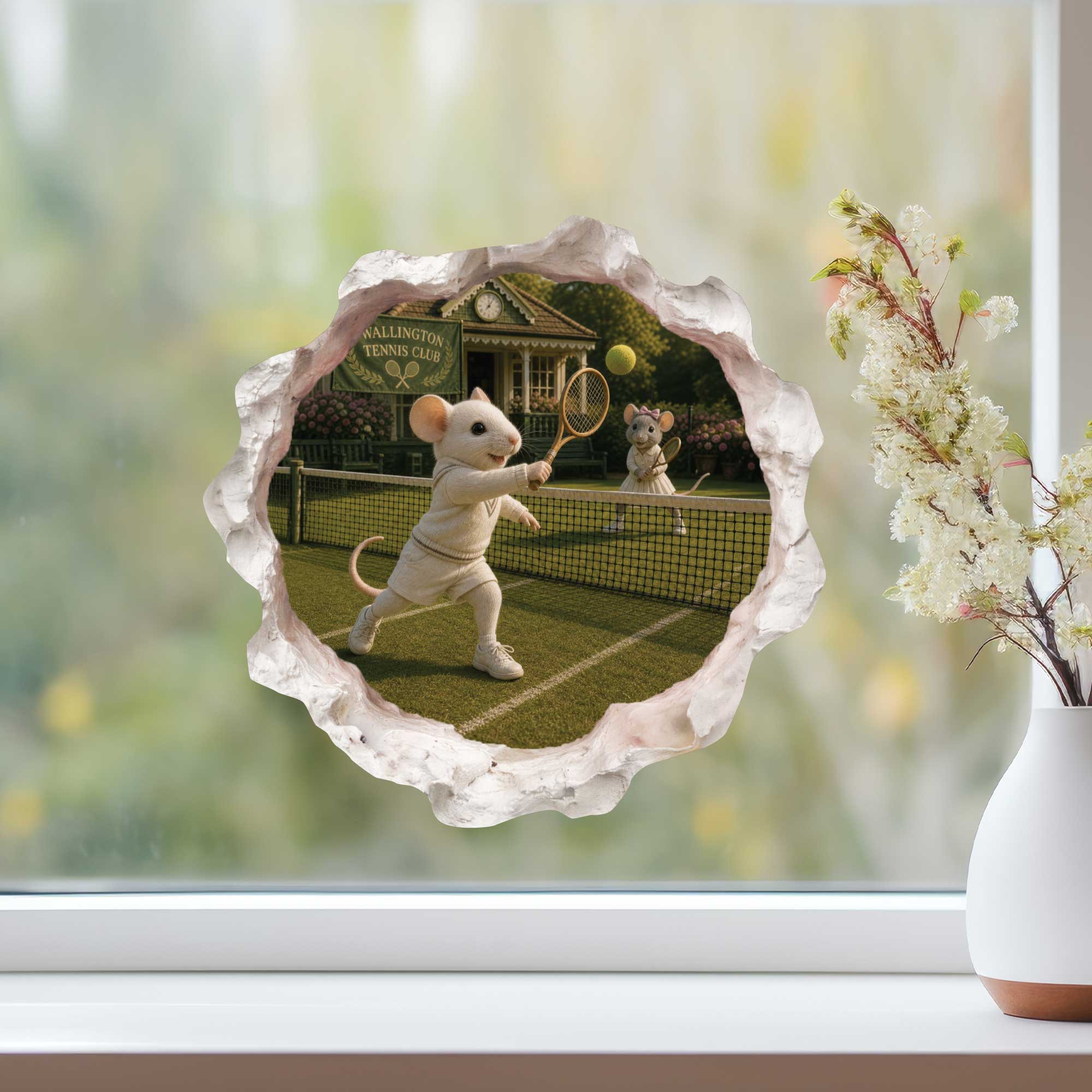 Tennis Mouse Hole Decal