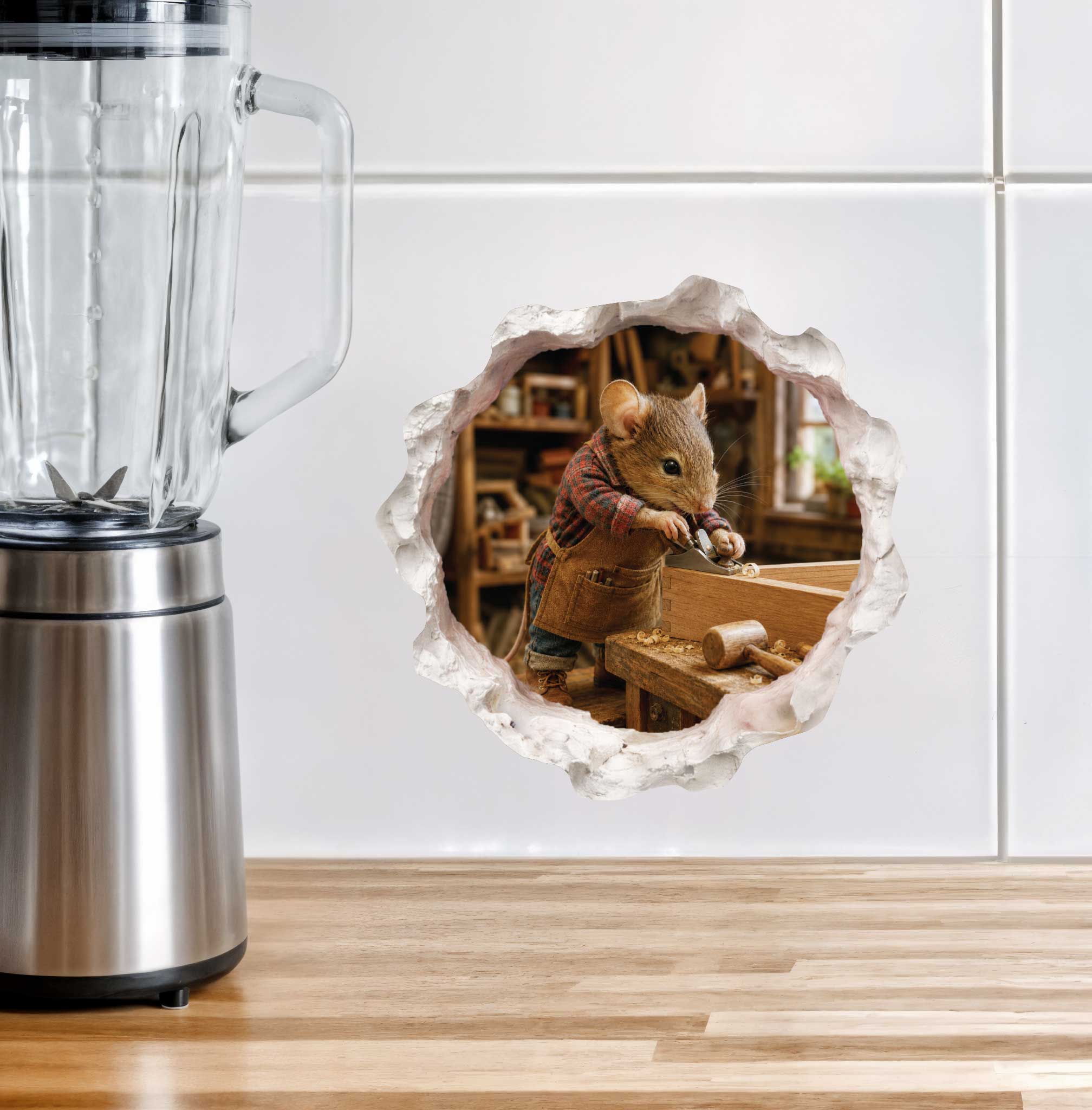 Woodworking Mouse Hole Decal