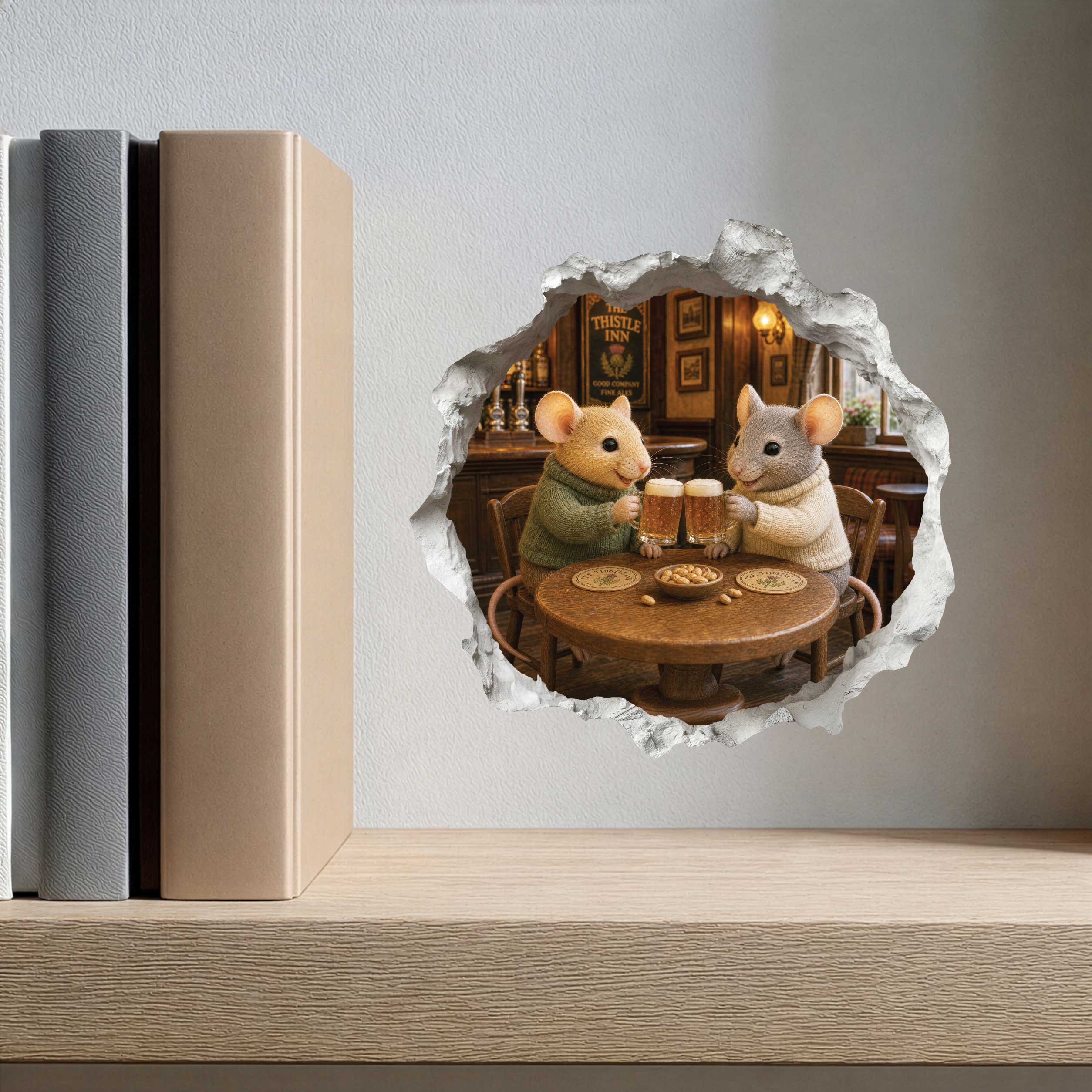 Beer Buddies Mouse Hole Decal