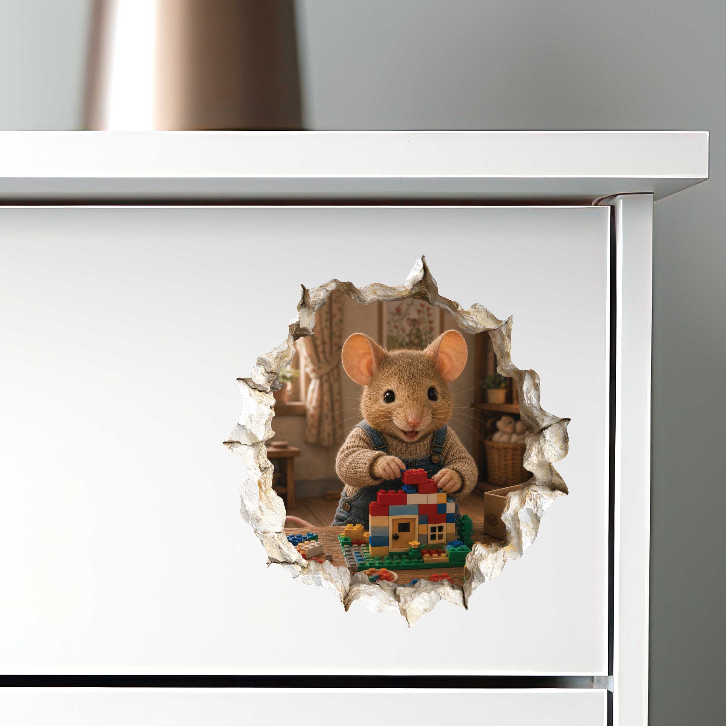 Building Blocks Mouse Hole Decal