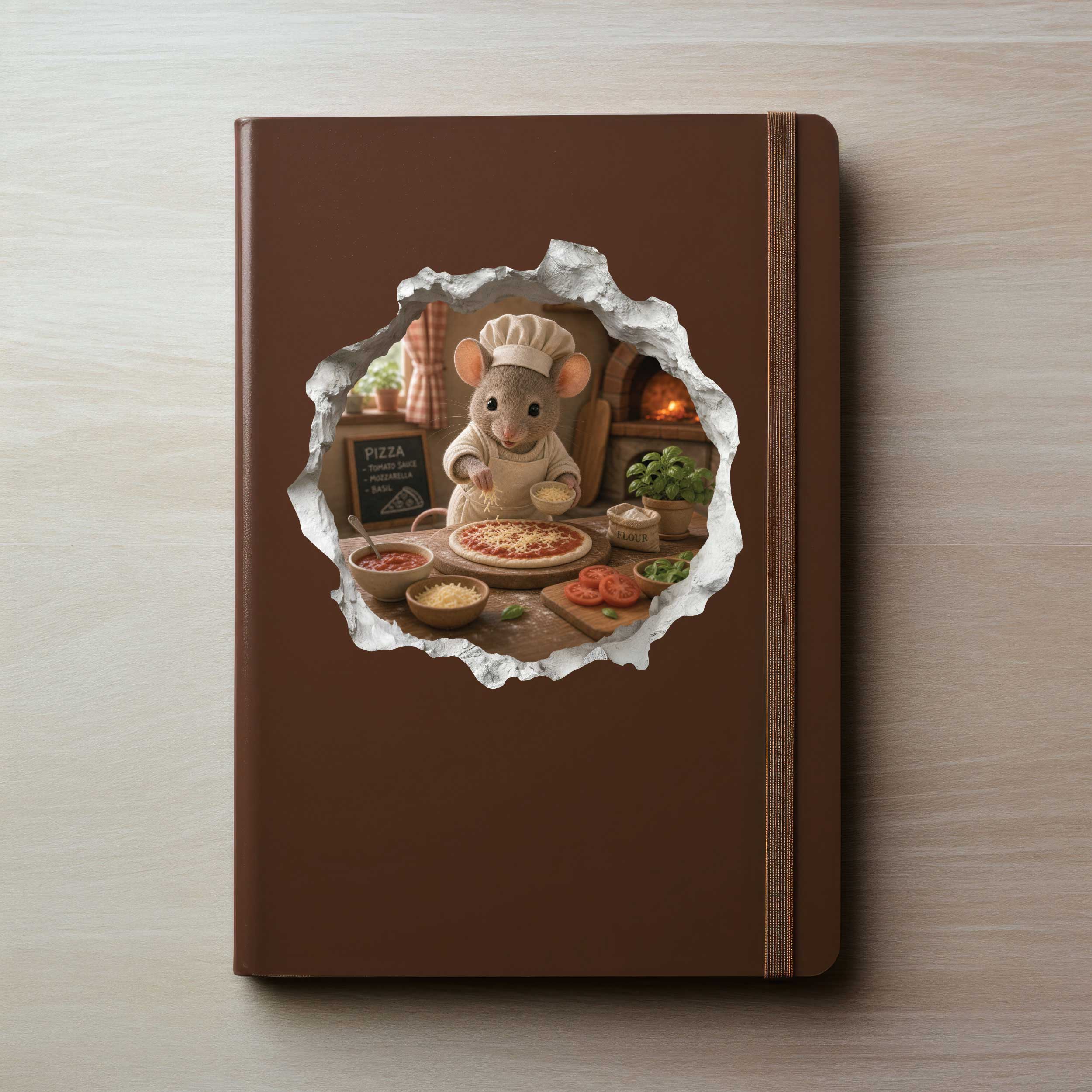 Pizza Mouse Hole Decal