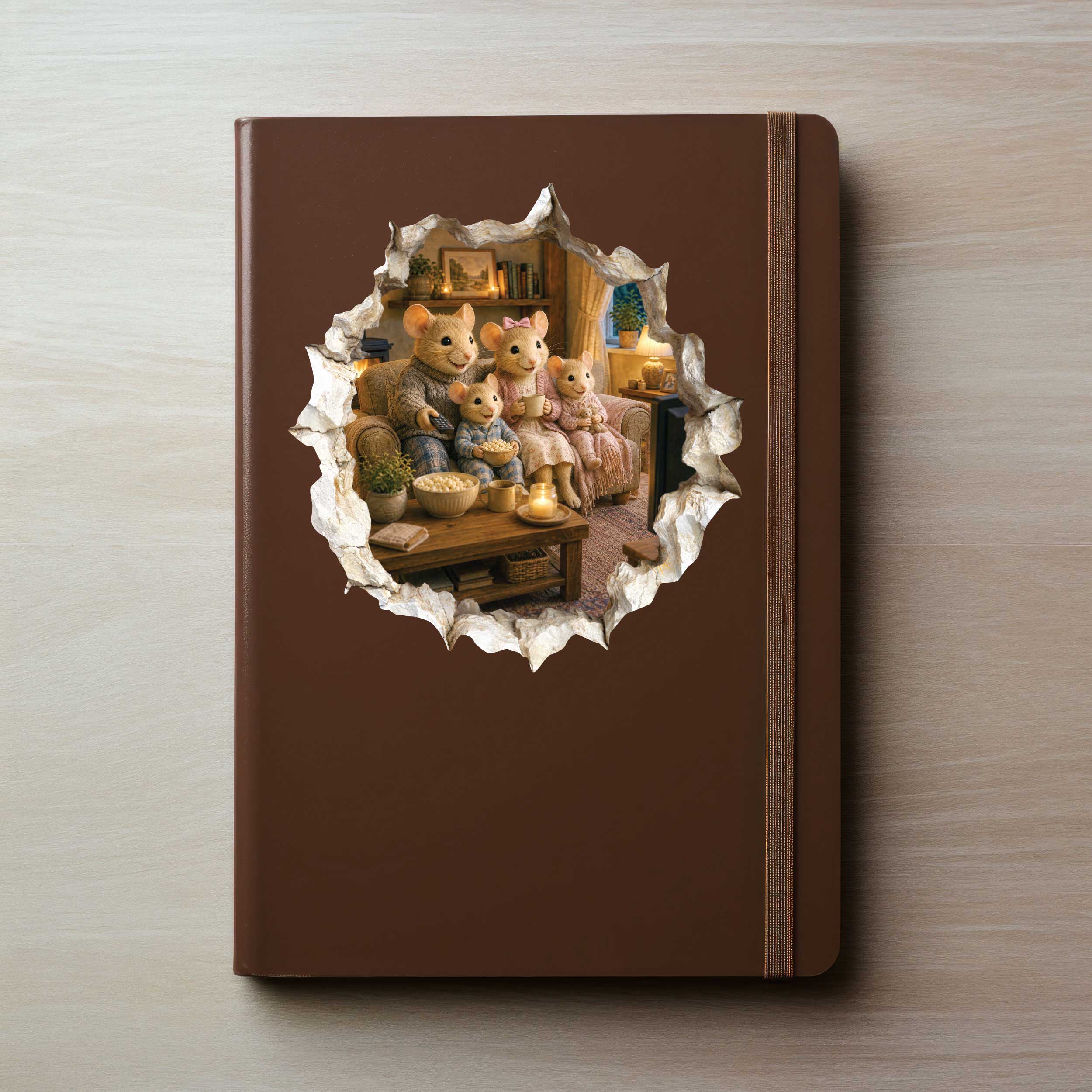 Family Movie Night Mouse Hole Decal