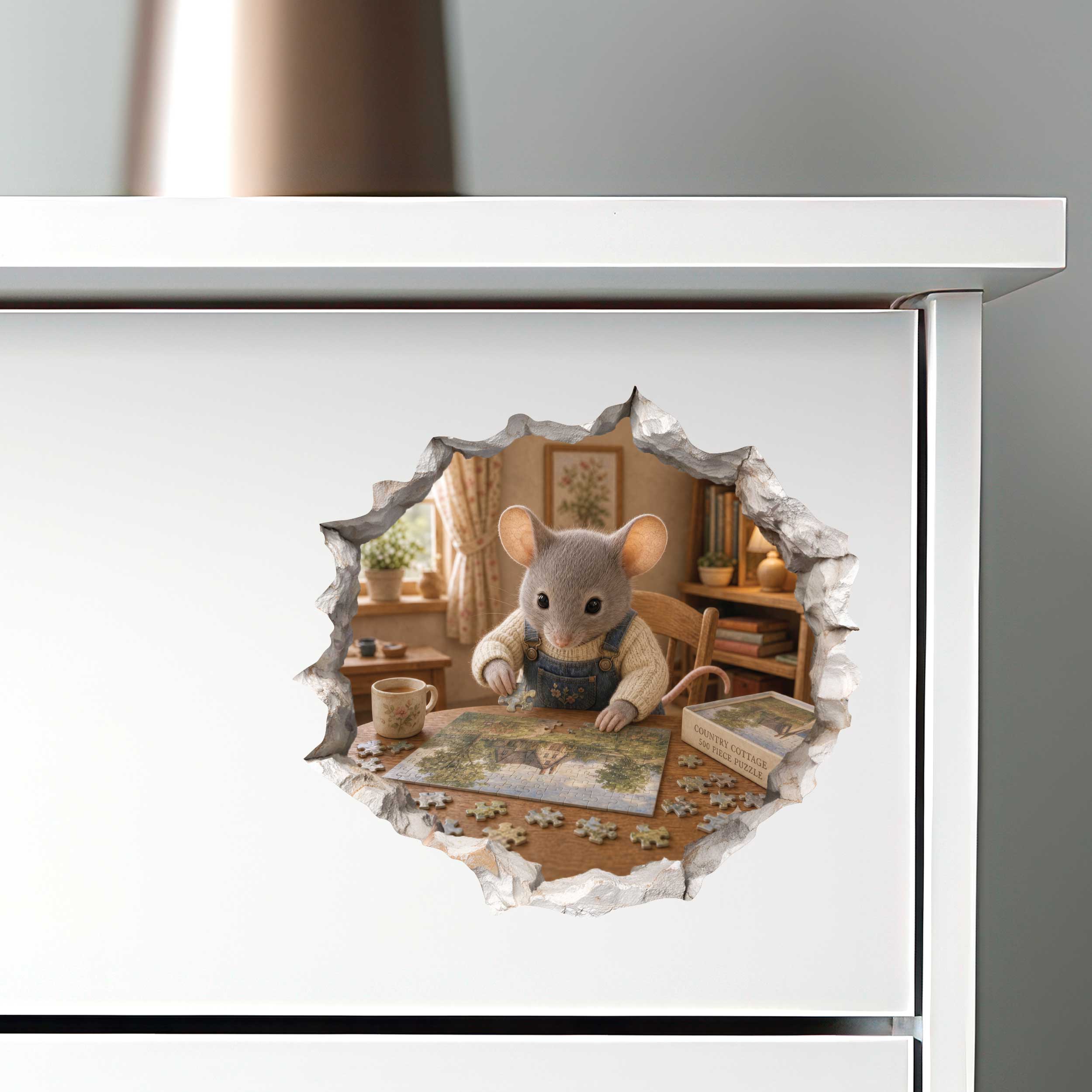 Puzzle Mouse Hole Decal