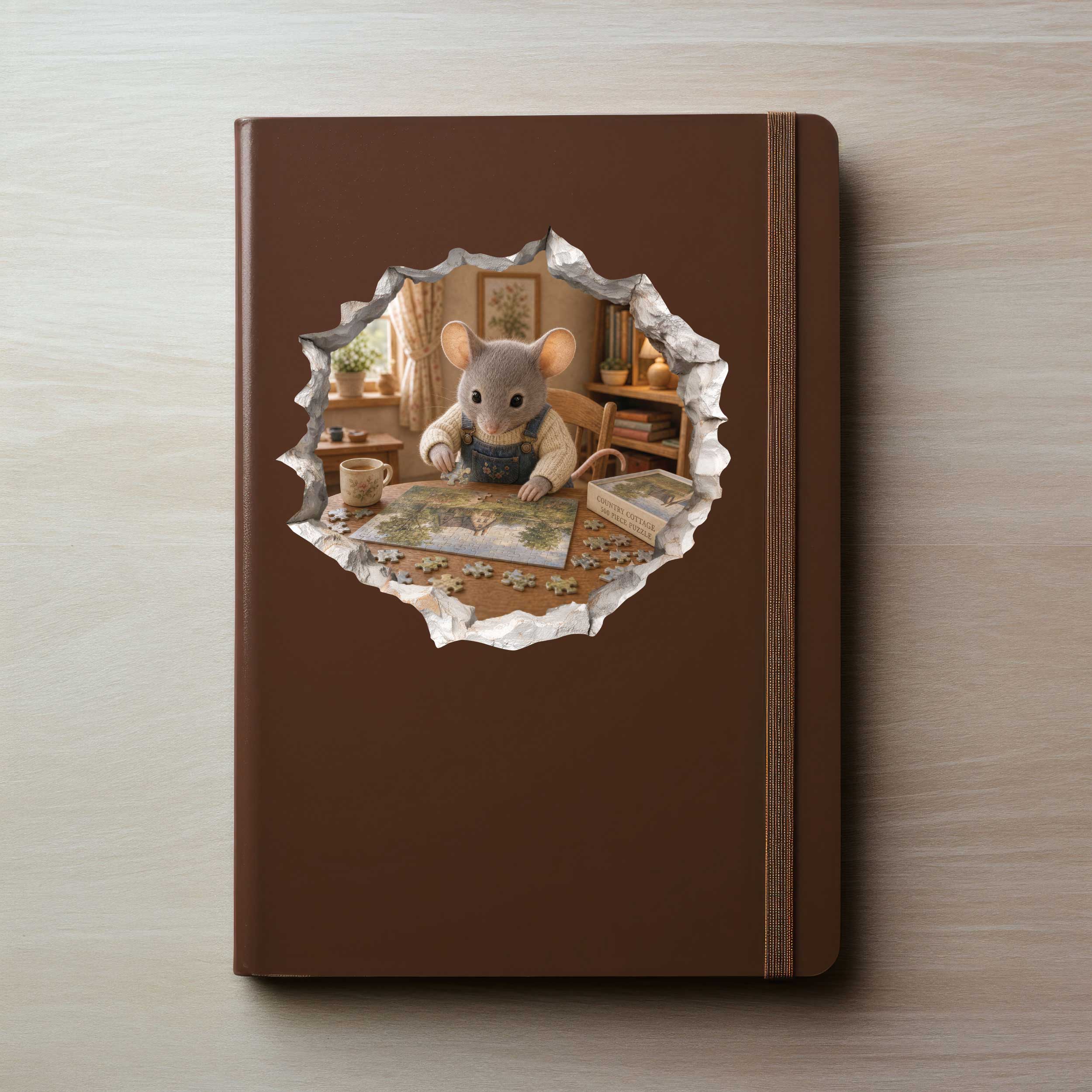 Puzzle Mouse Hole Decal