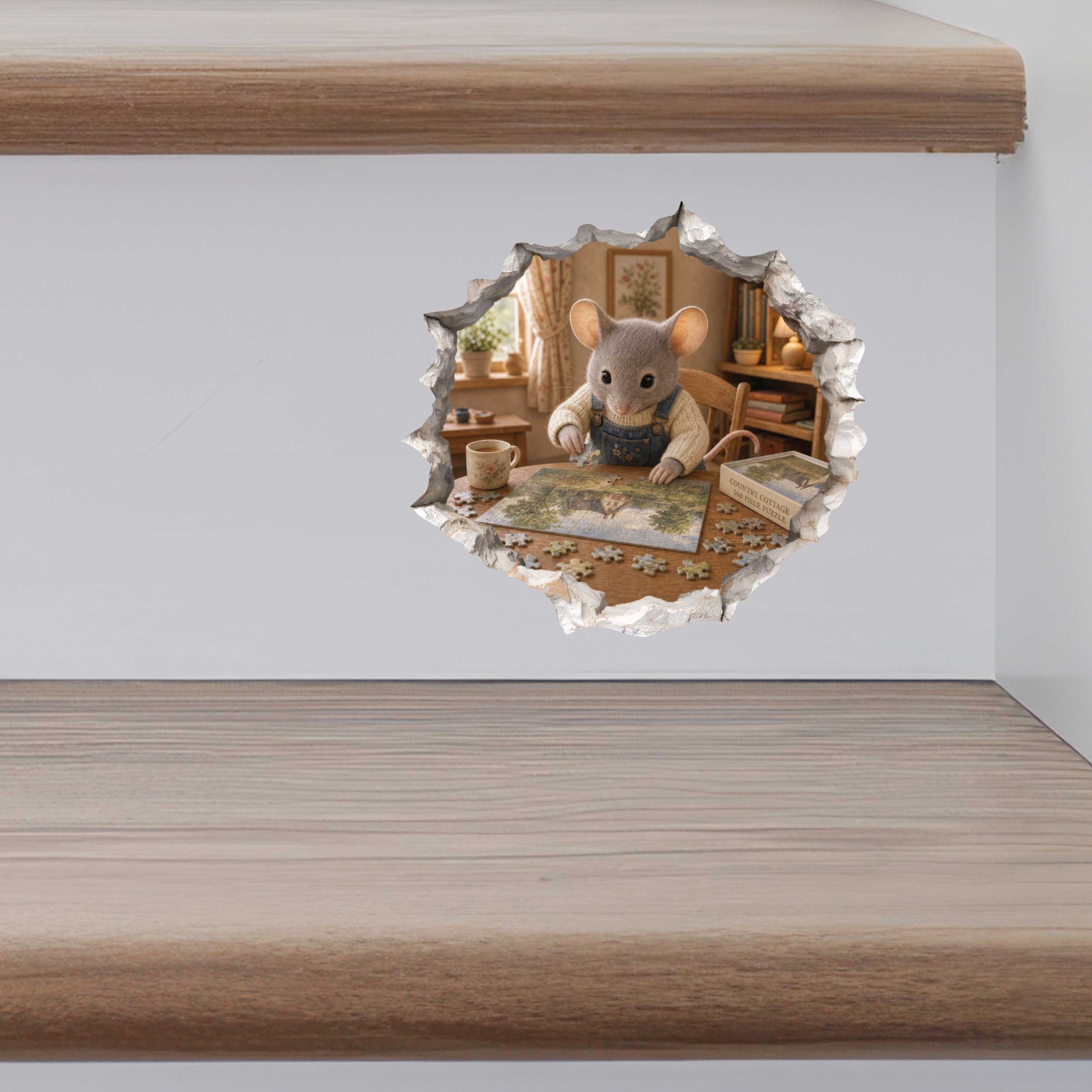 Puzzle Mouse Hole Decal