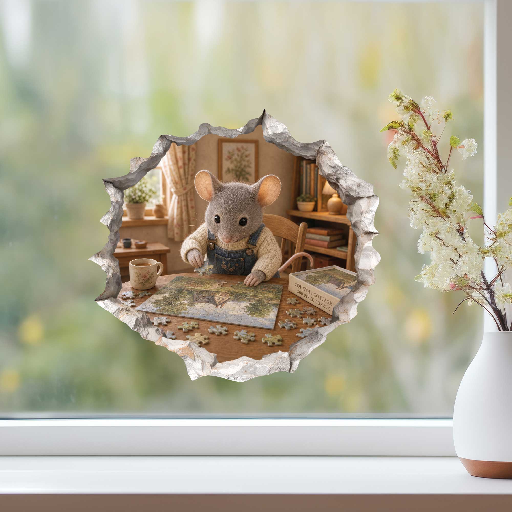 Puzzle Mouse Hole Decal
