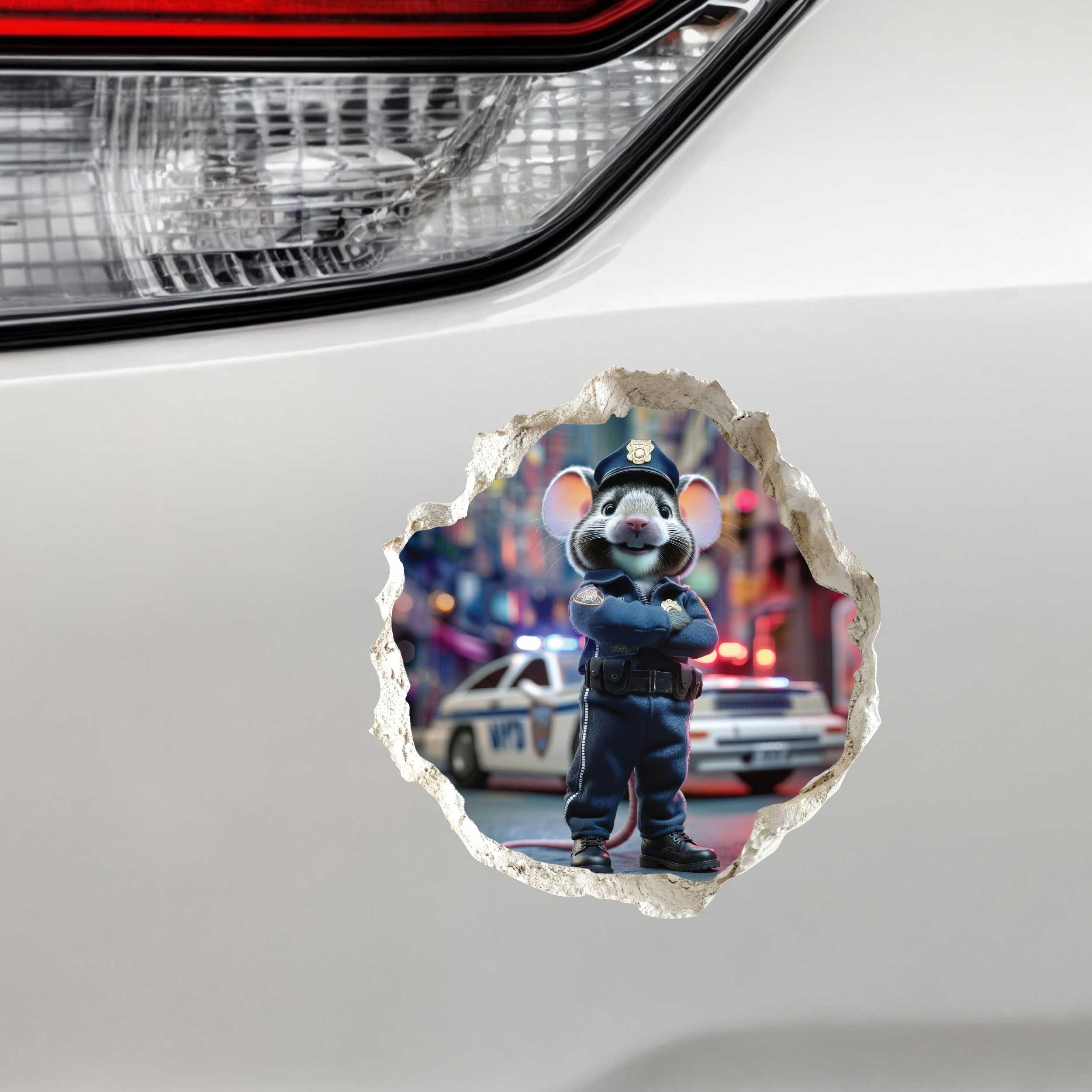 Police Officer Mouse Hole Decal