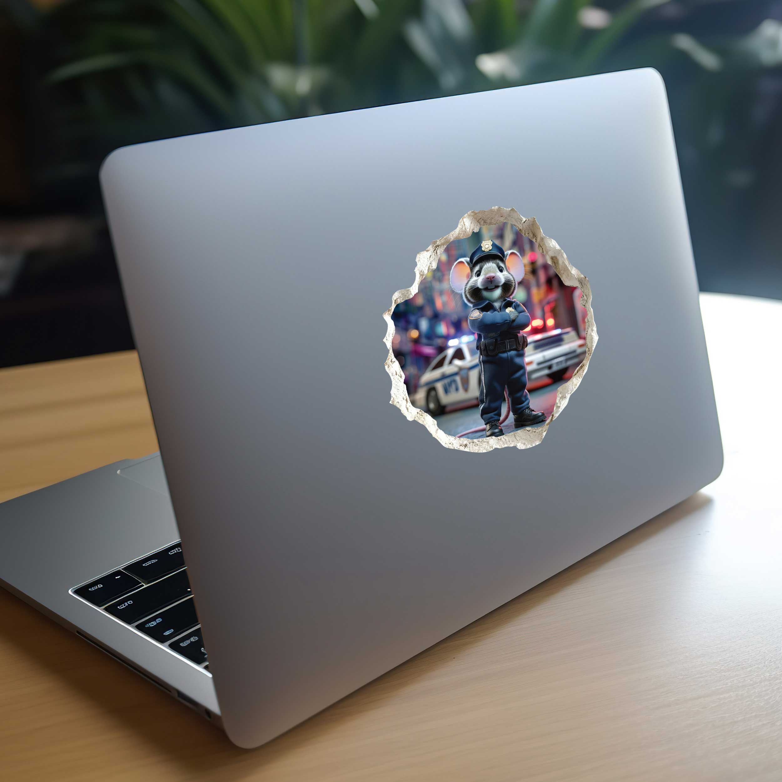 Police Officer Mouse Hole Decal