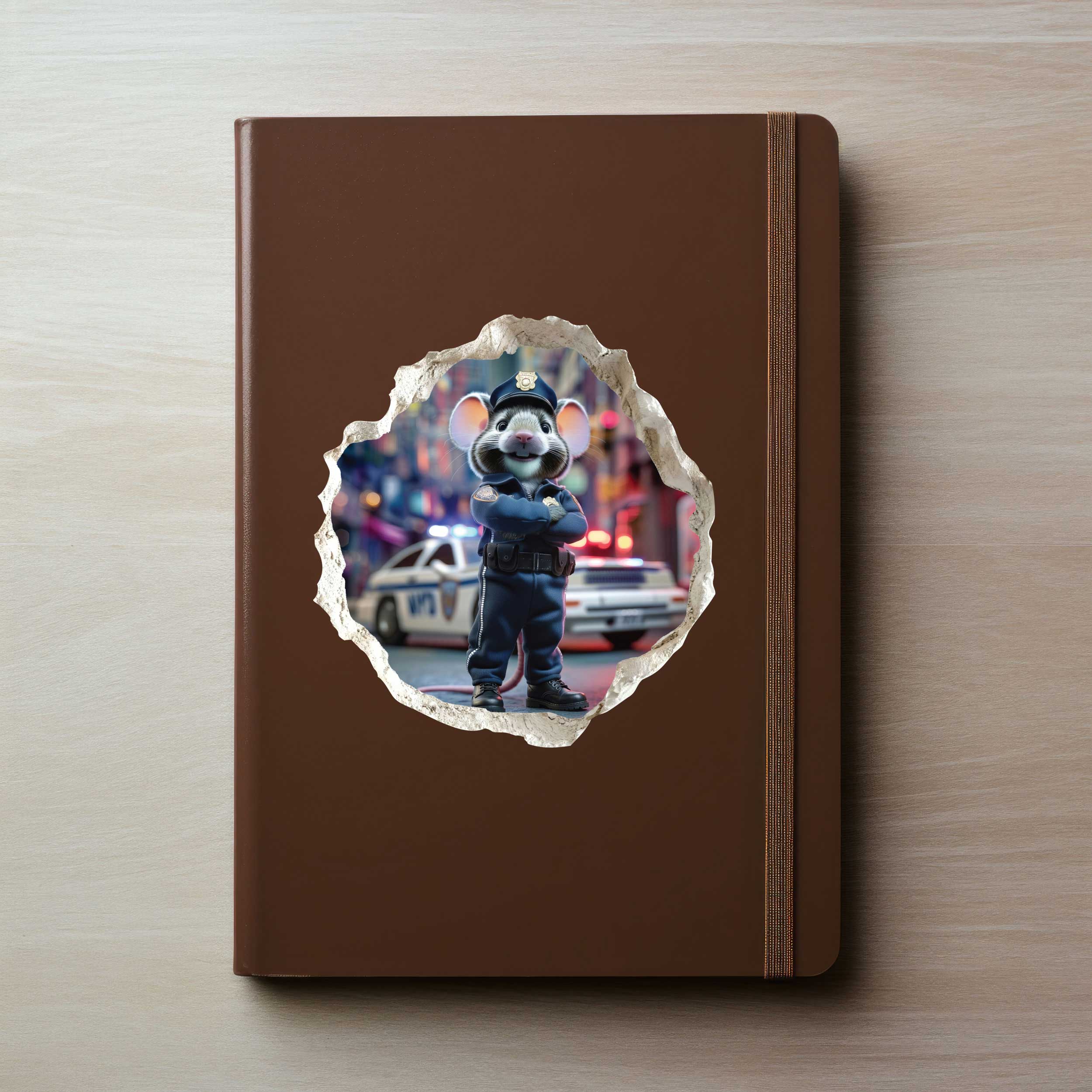 Police Officer Mouse Hole Decal