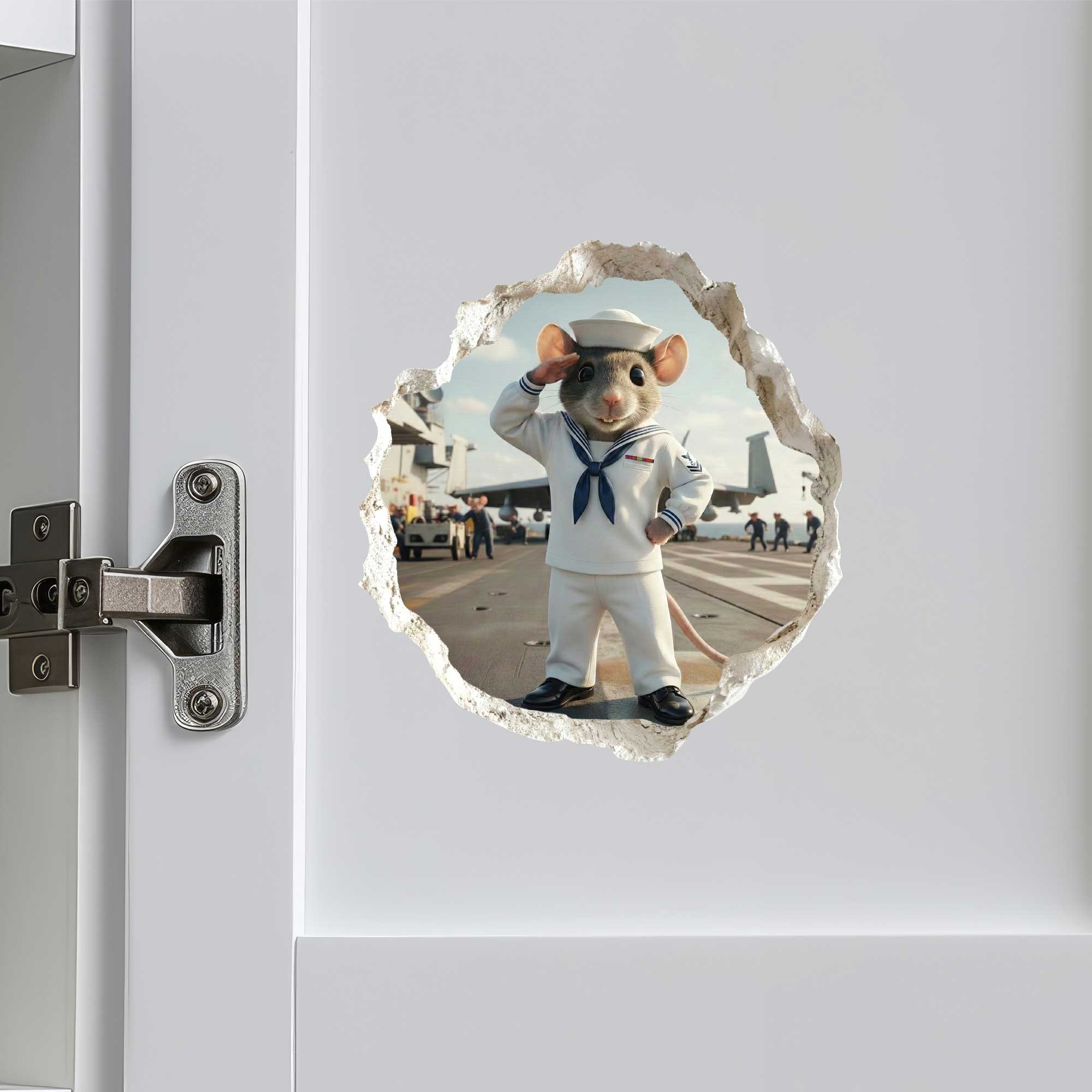 Navy Sailor Military Mouse Hole Decal