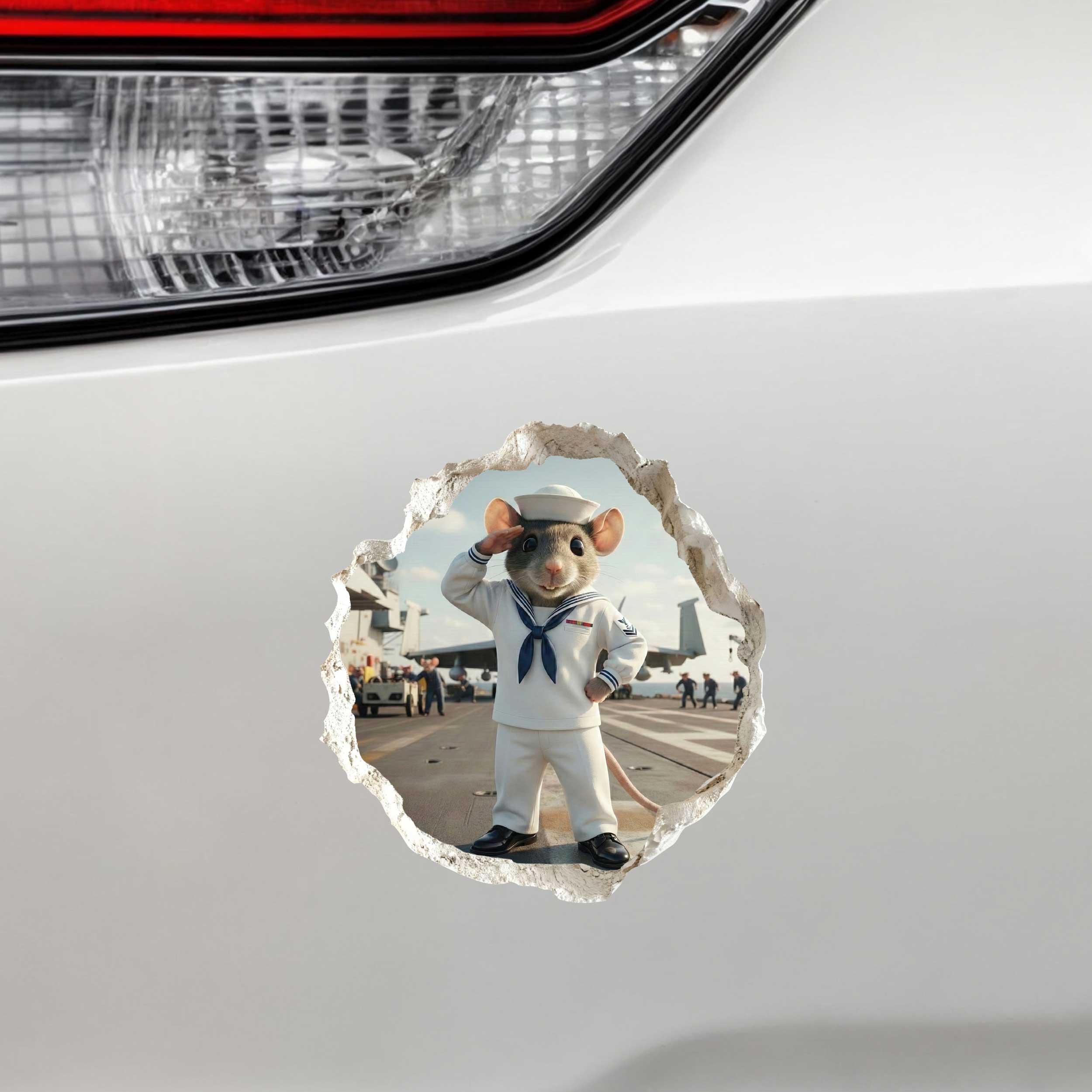 Navy Sailor Military Mouse Hole Decal