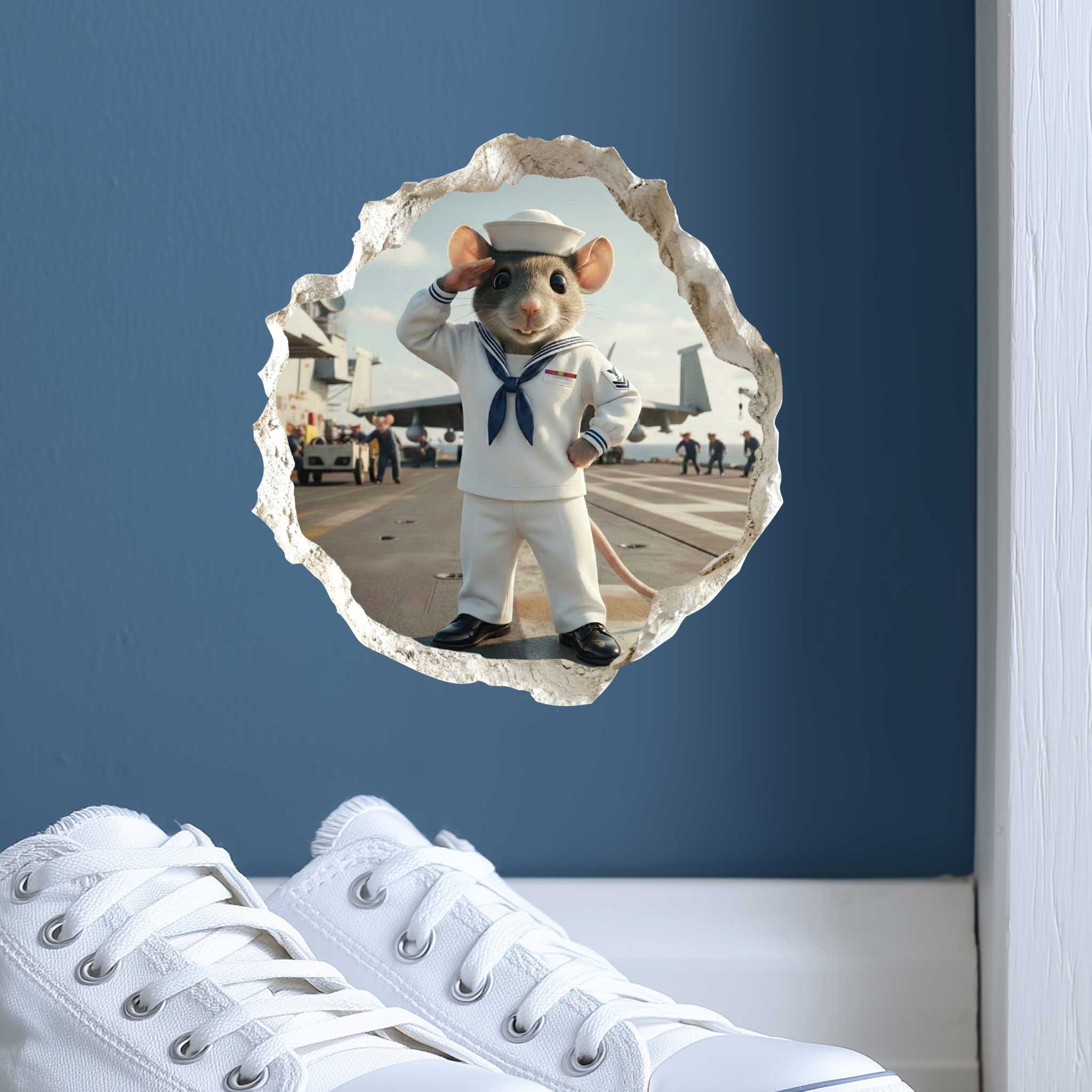 Navy Sailor Military Mouse Hole Decal