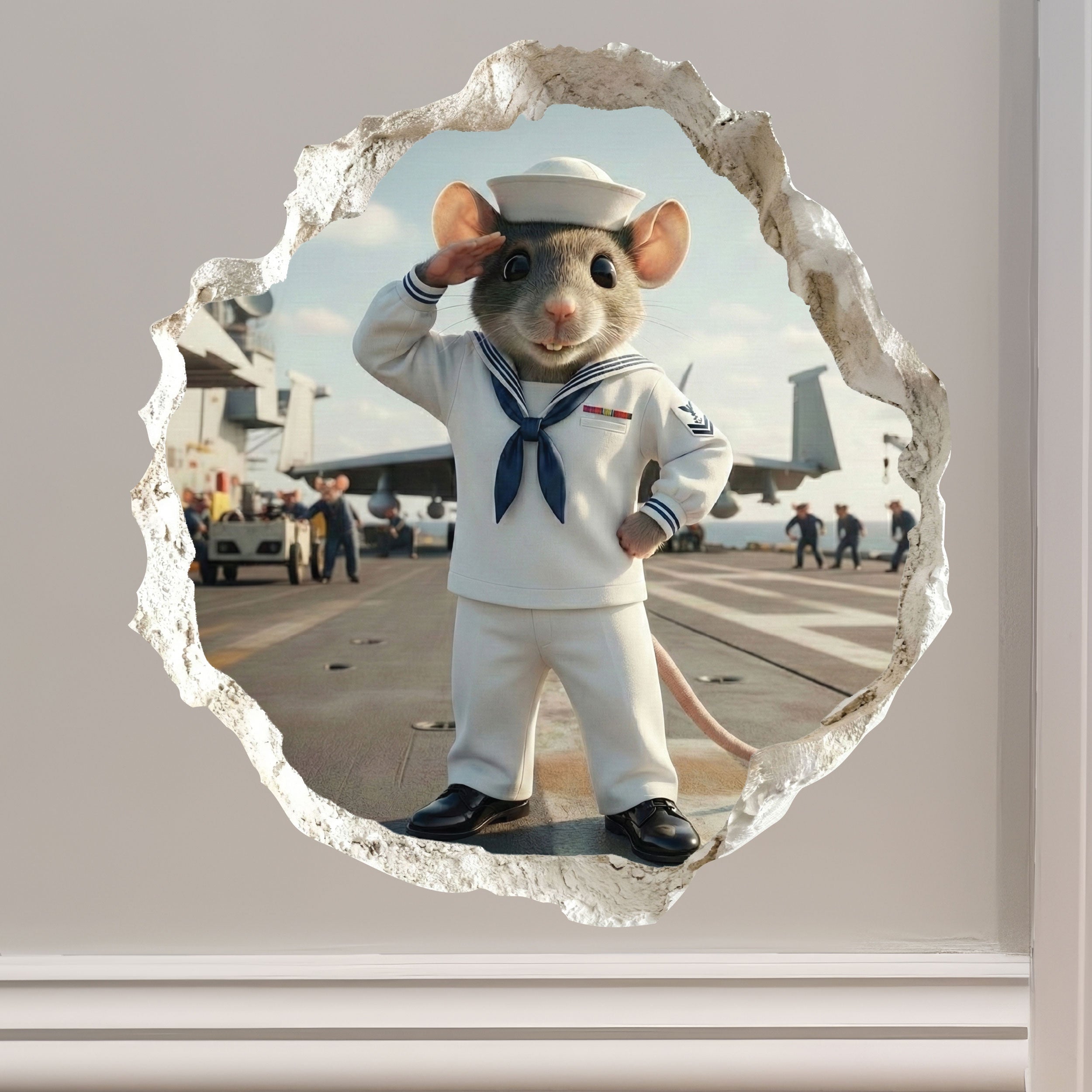 Navy Sailor Military Mouse Hole Decal