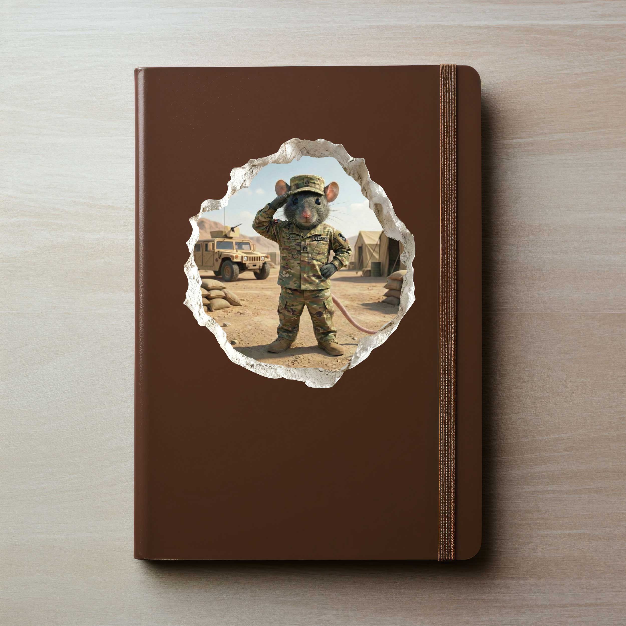 Army Soldier Mouse Hole Decal