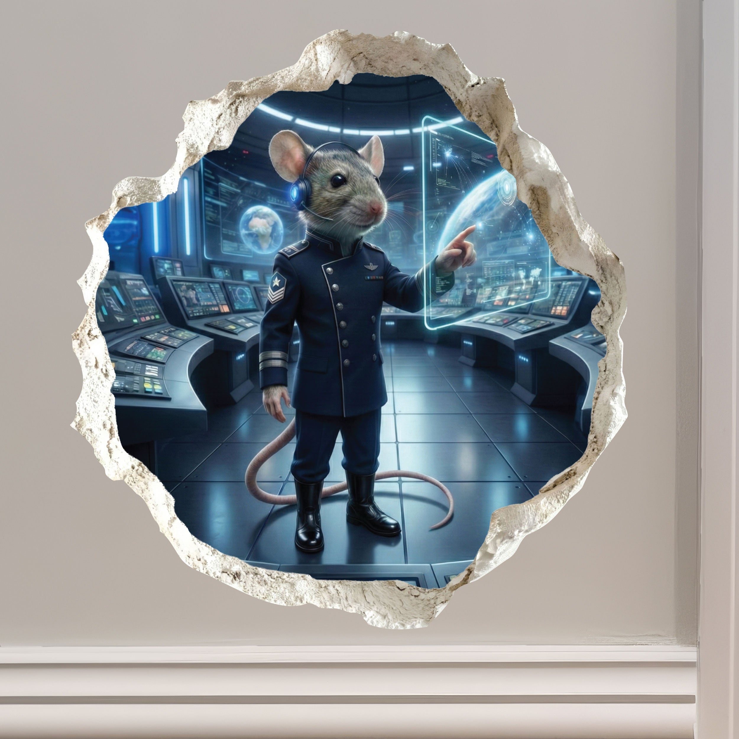 Space Force Military Mouse Hole Decal