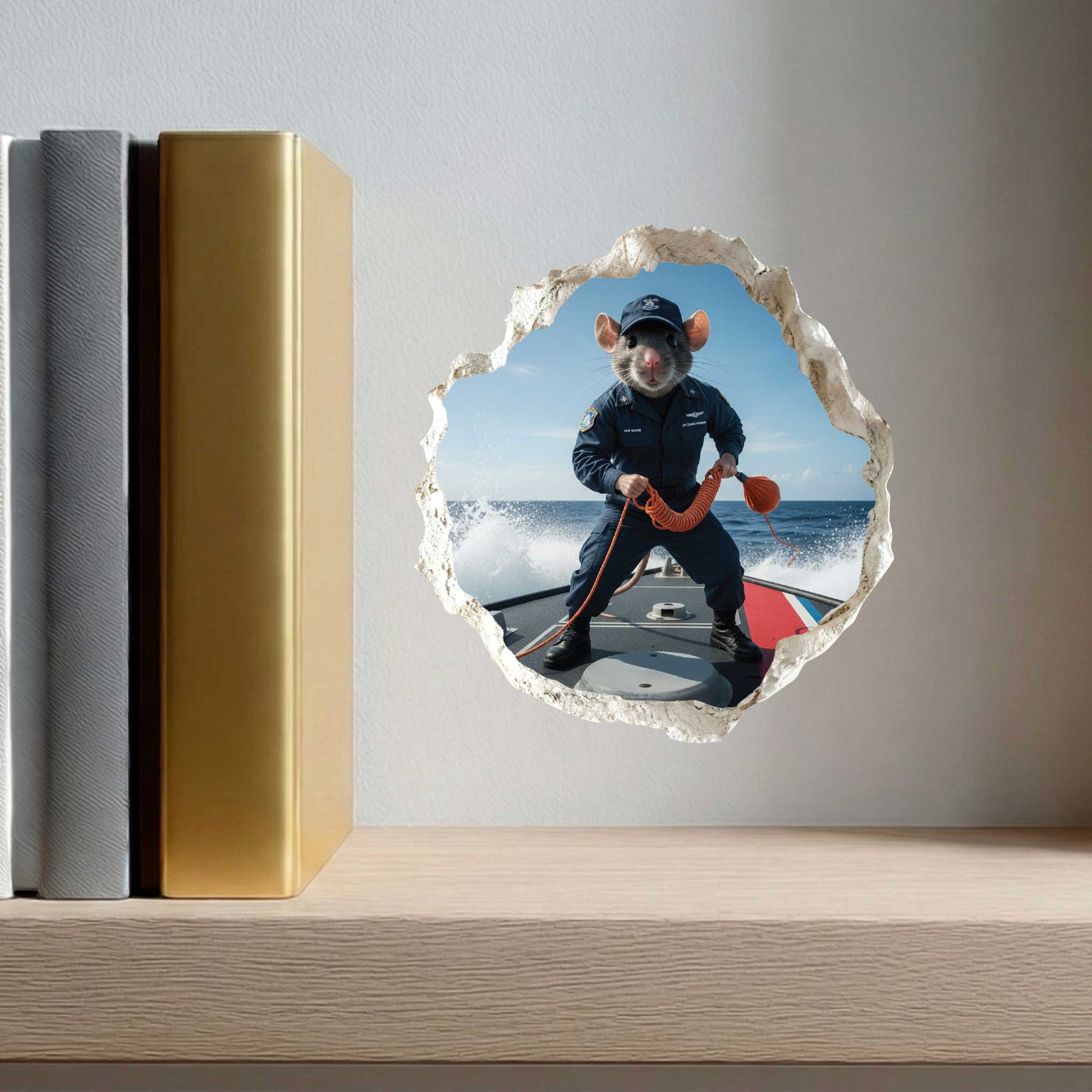 Coast Guard Military Mouse Hole Wall Decal