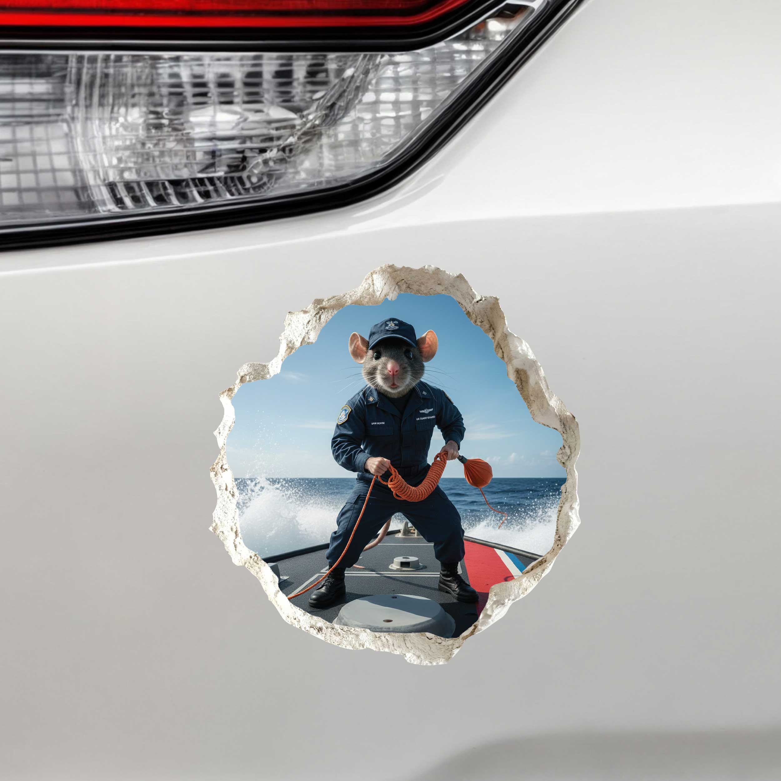 Coast Guard Military Mouse Hole Wall Decal