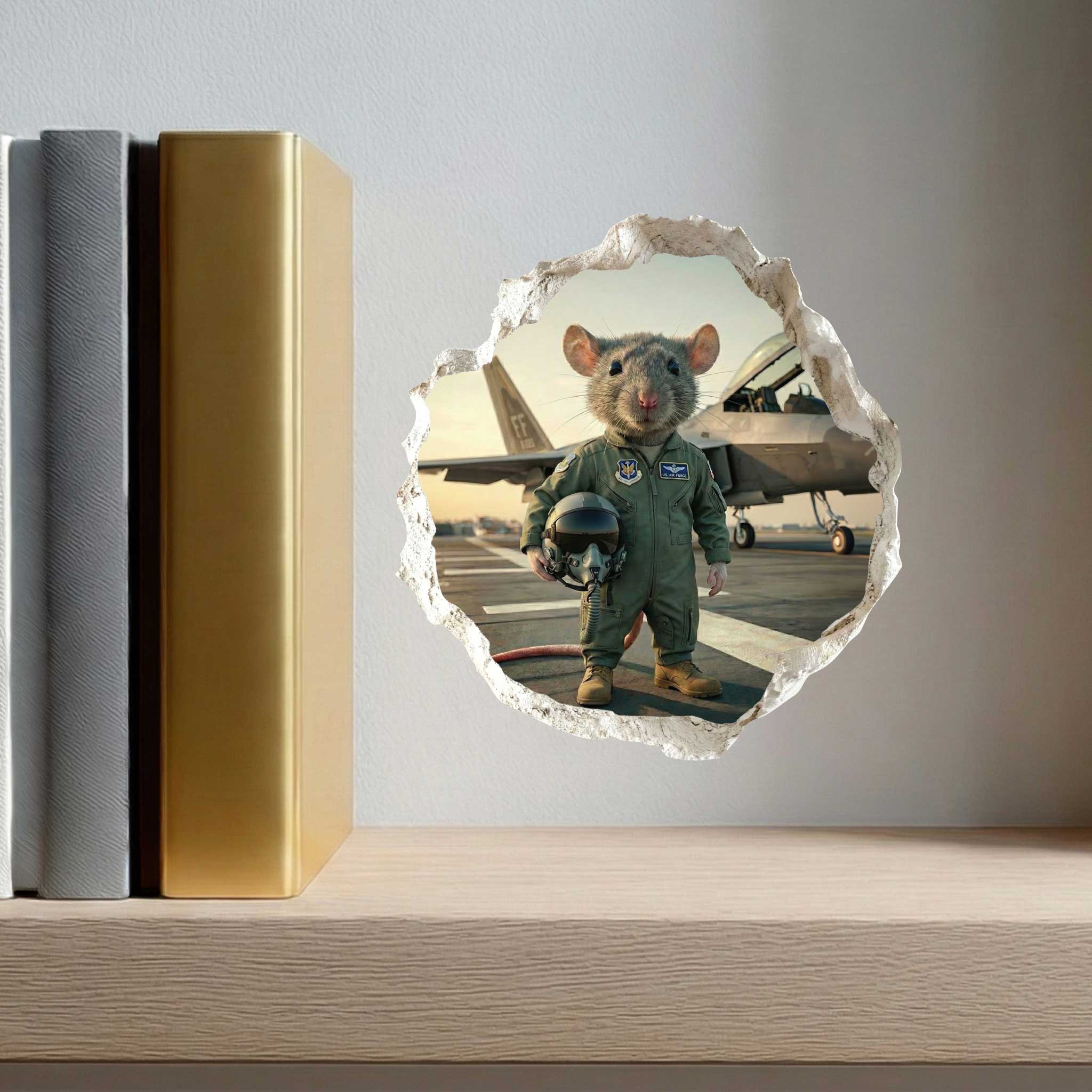 Air Force Pilot Military Mouse Hole Decal