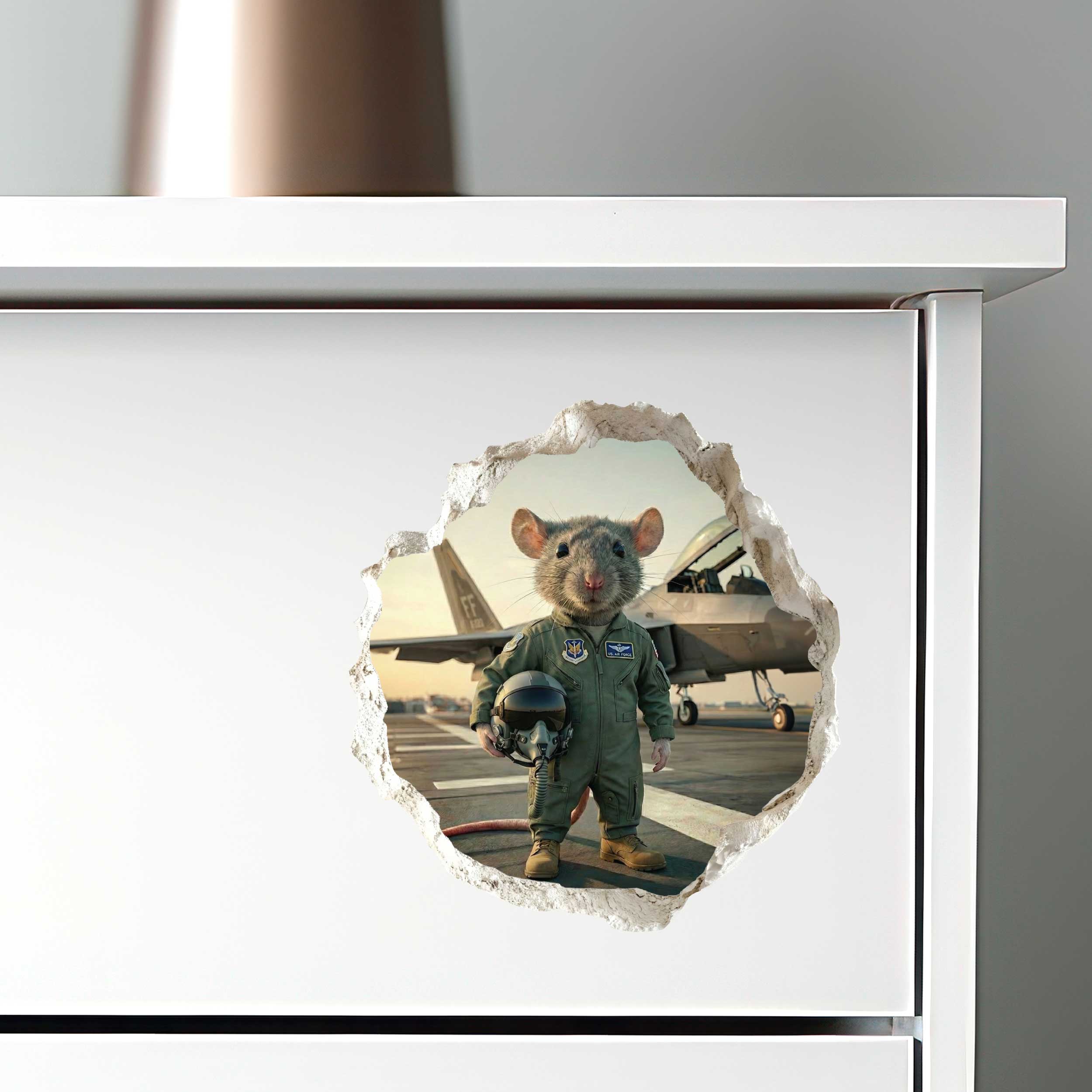 Air Force Pilot Military Mouse Hole Decal