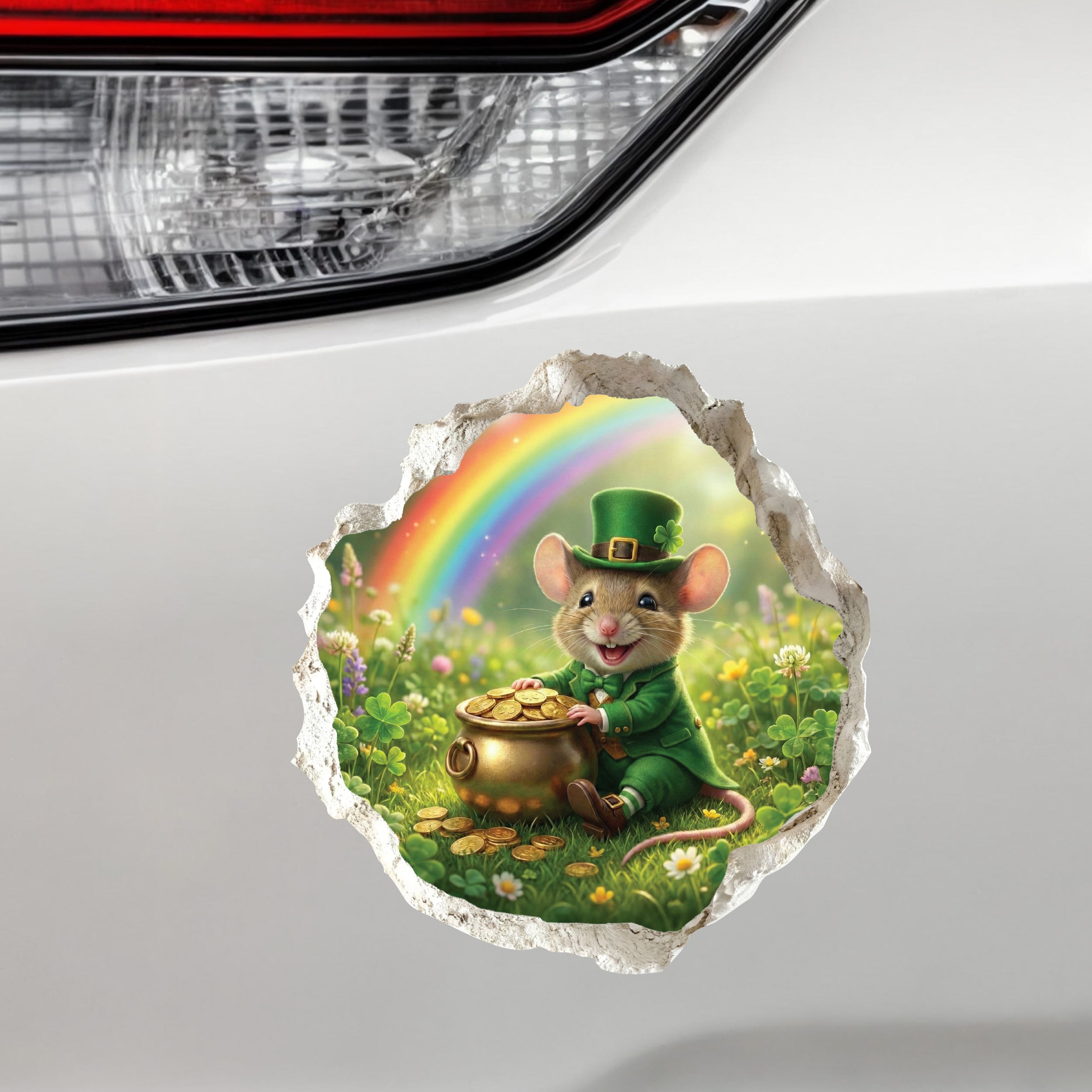 Saint Patrick's Day Leprechaun Mouse Hole Decal