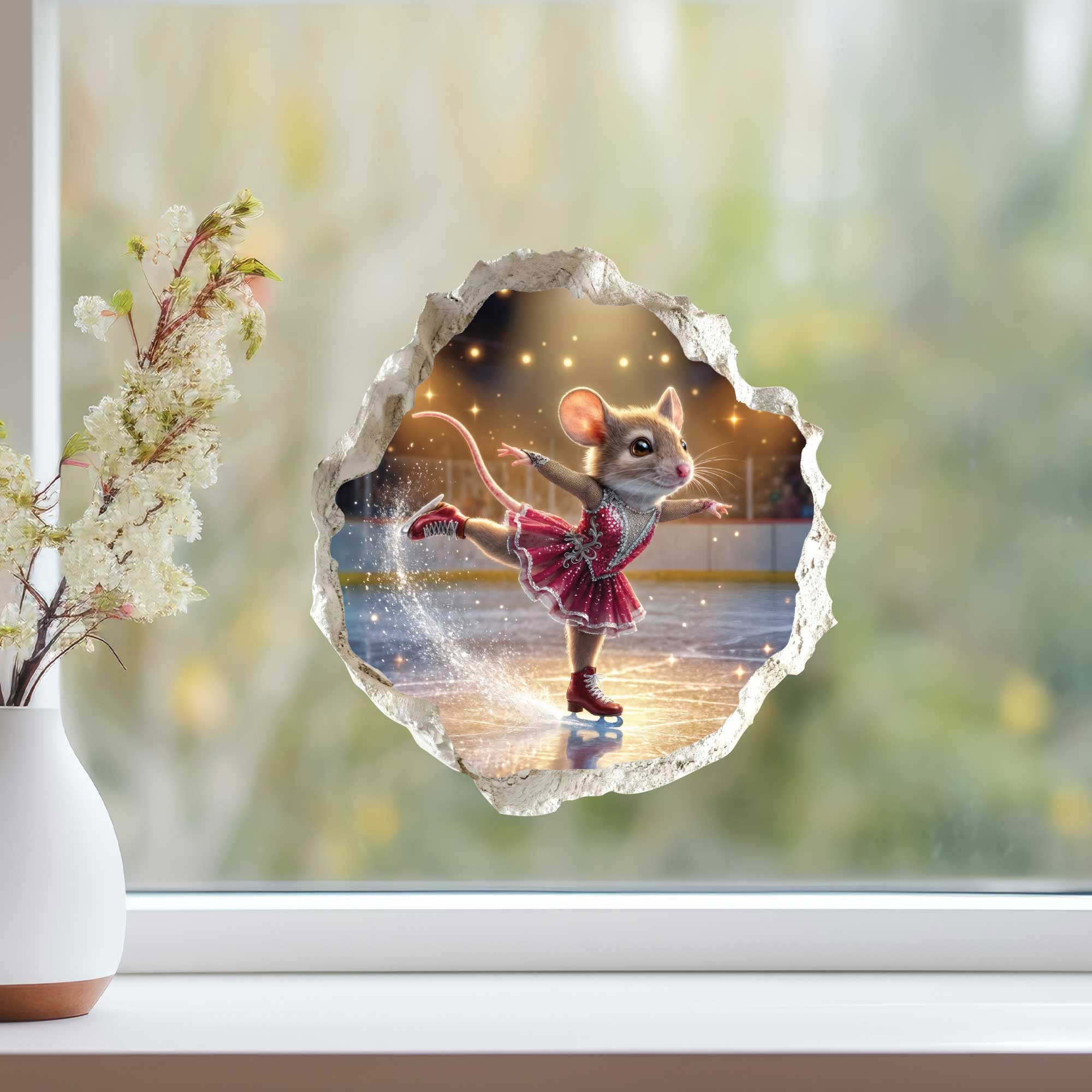 Figure Skating Mouse Hole Decal