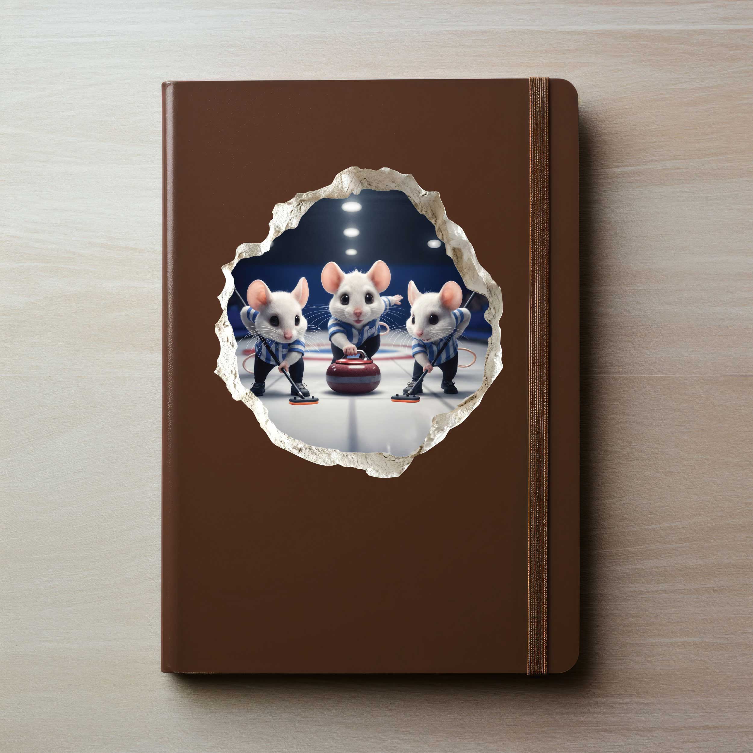 Curling Mouse Hole Decal