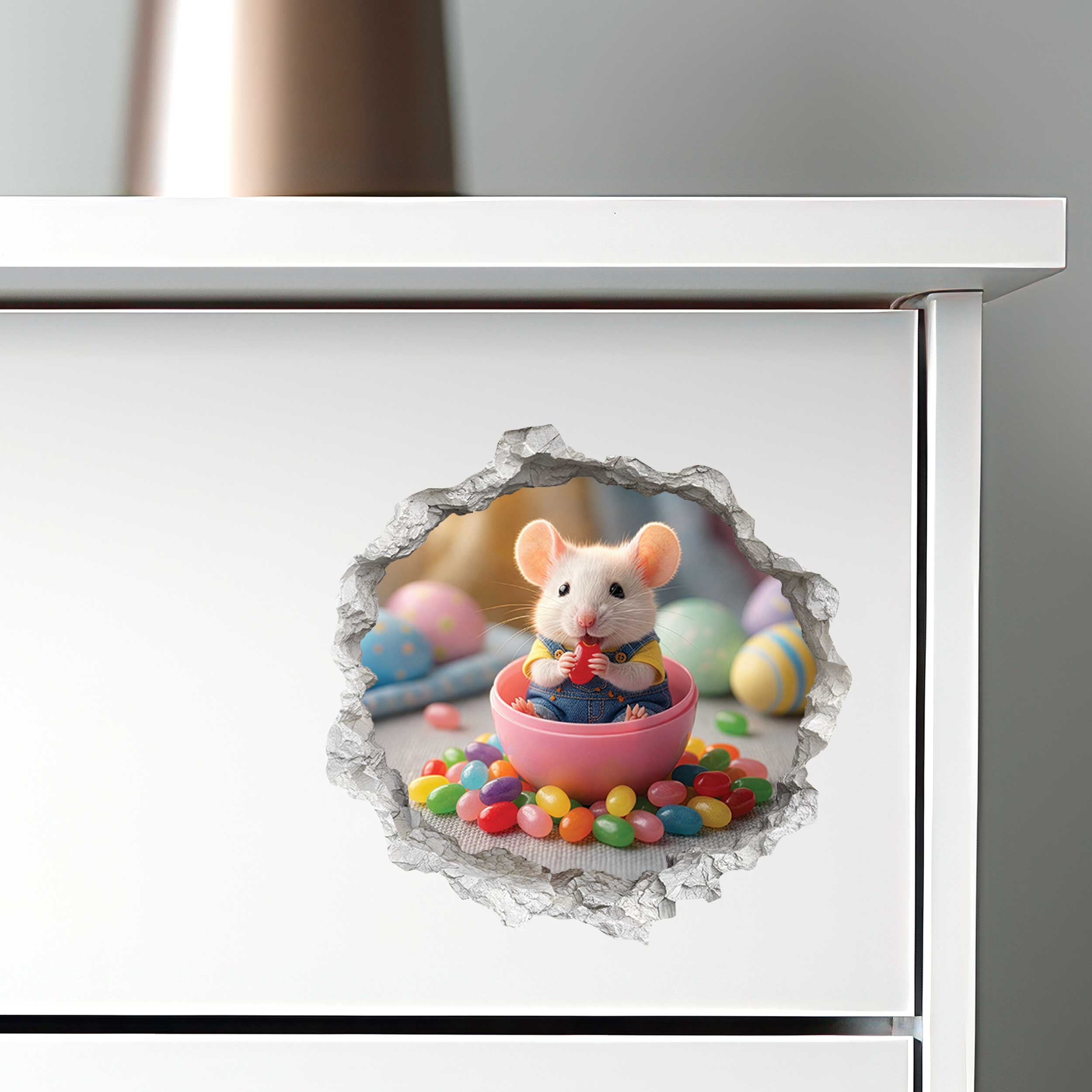 Easter Jelly Bean Mouse Hole Decal