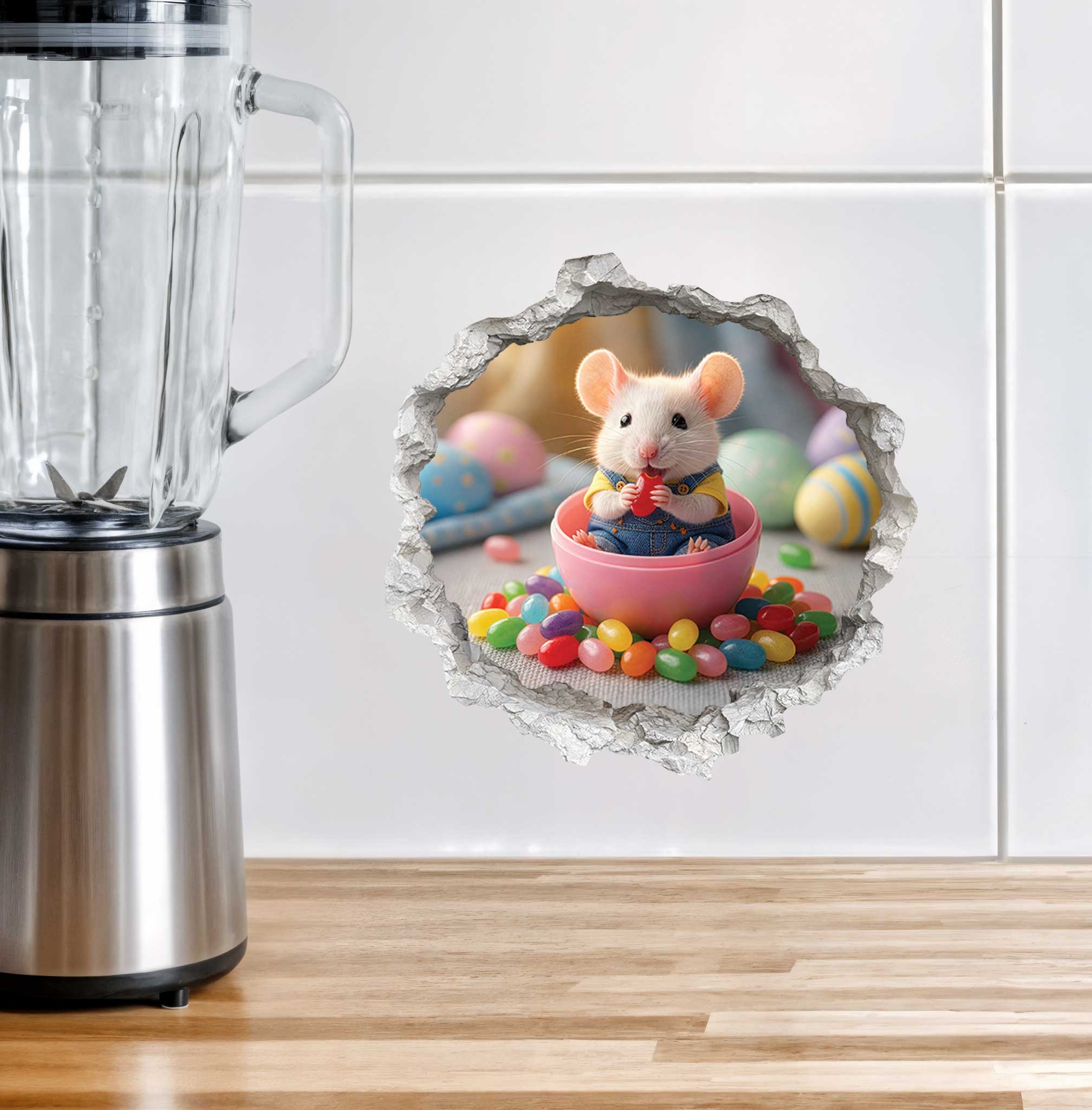 Easter Jelly Bean Mouse Hole Decal