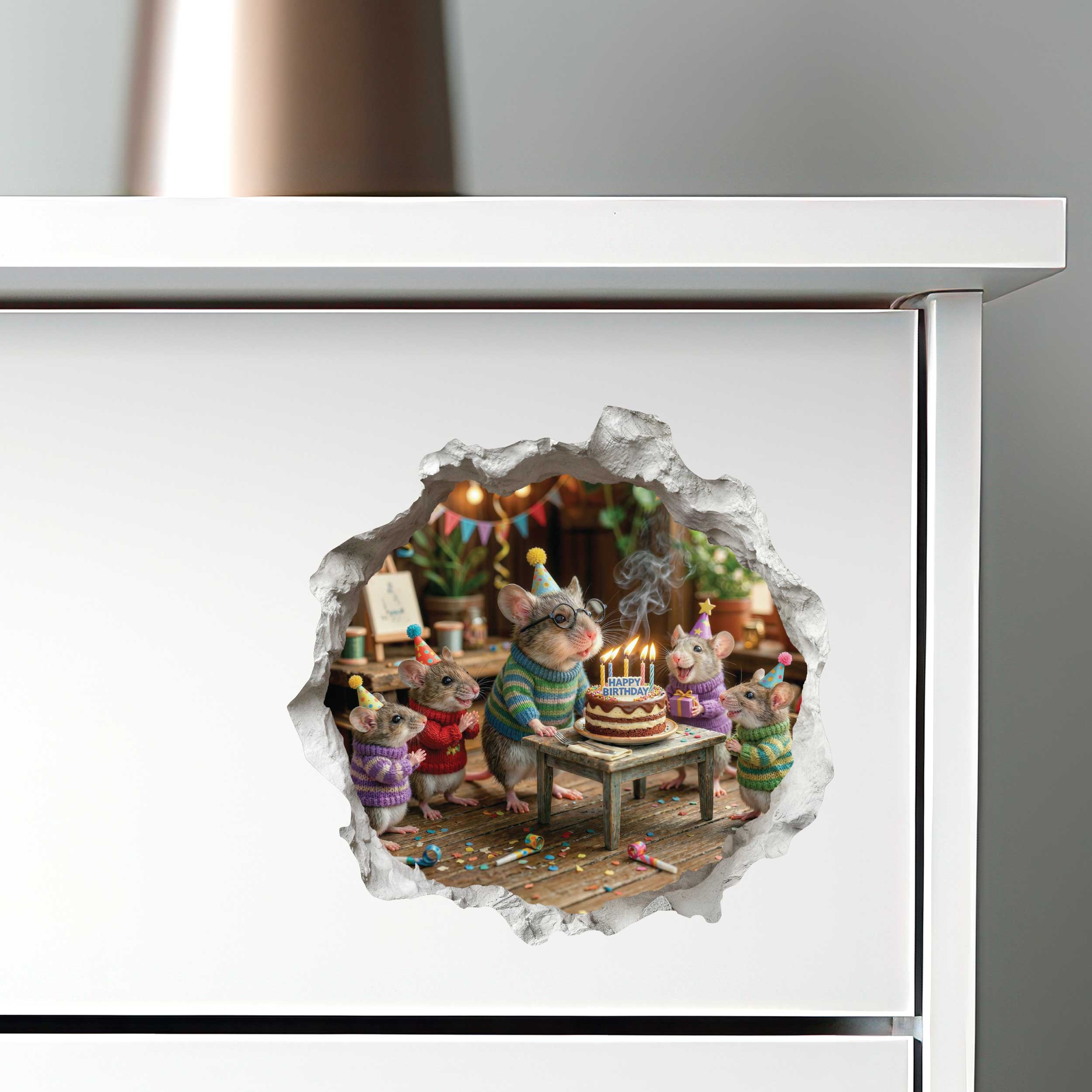 Make a Wish Birthday Mouse Hole Decal