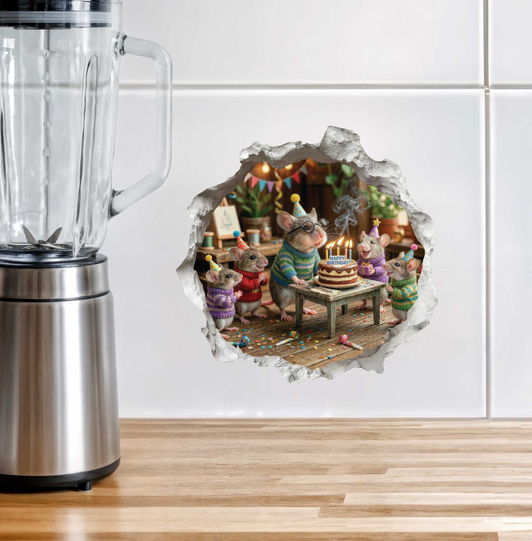 Make a Wish Birthday Mouse Hole Decal