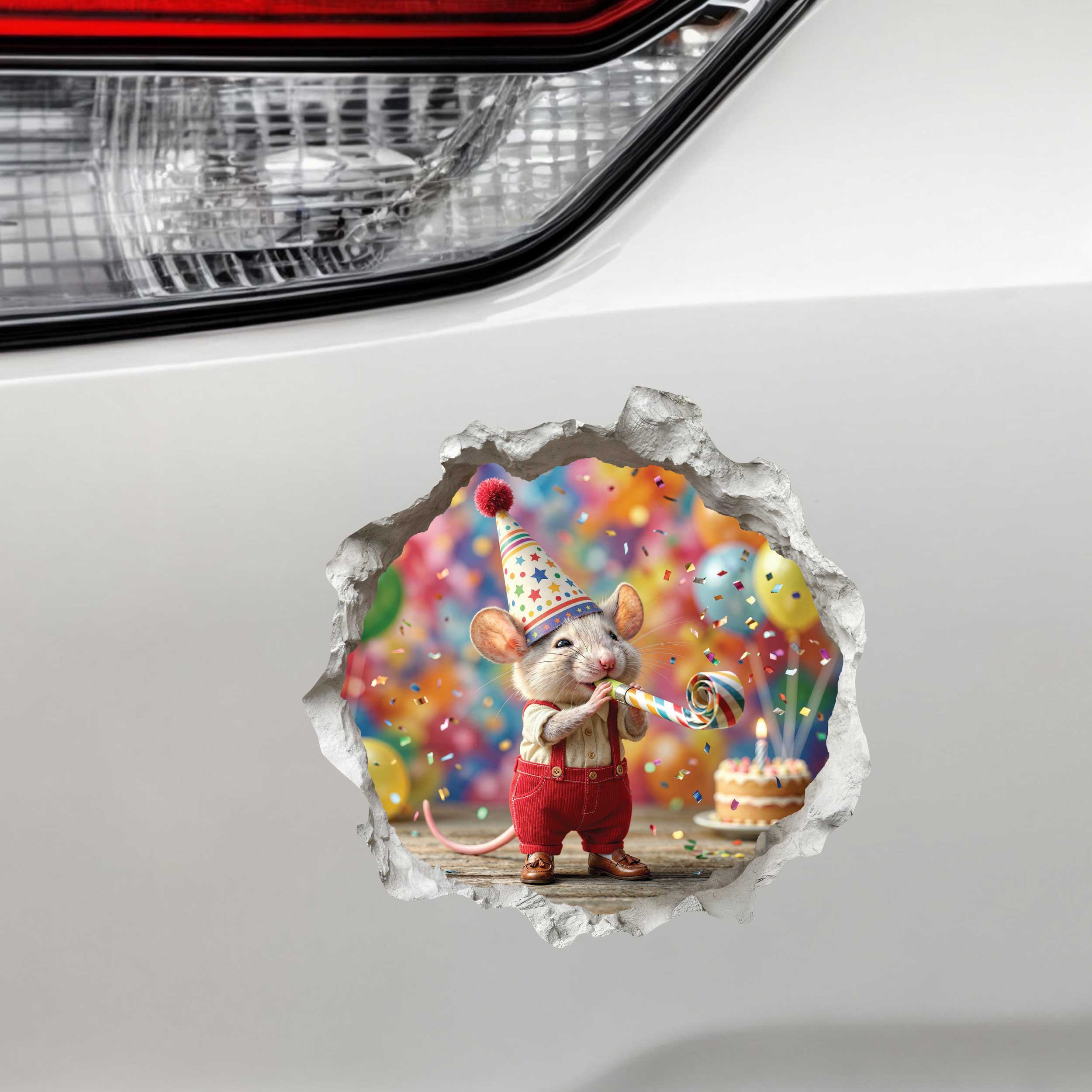 Birthday Celebration Mouse Hole Decal