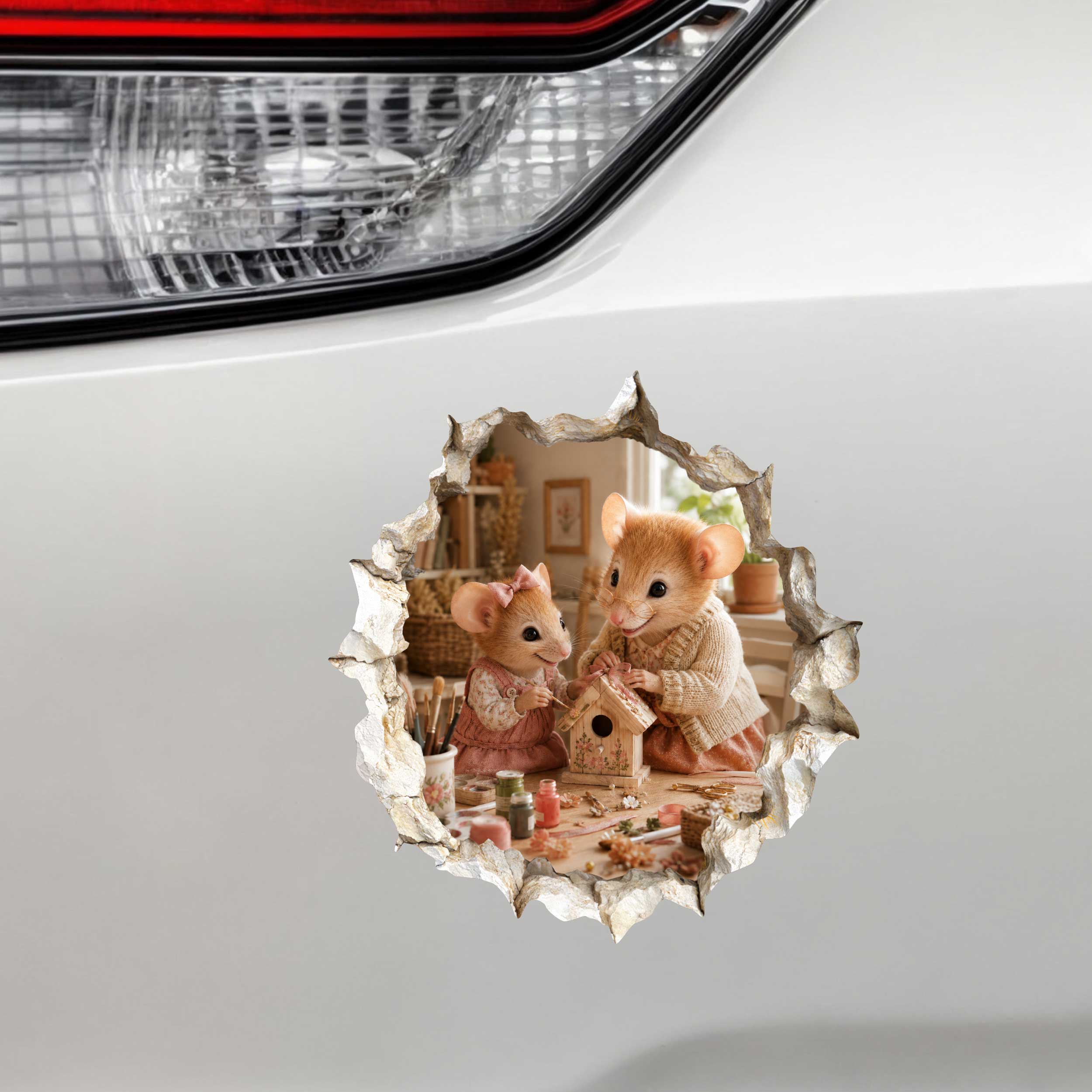 Granddaughter and Grandma Craft Day Mouse Hole Decal