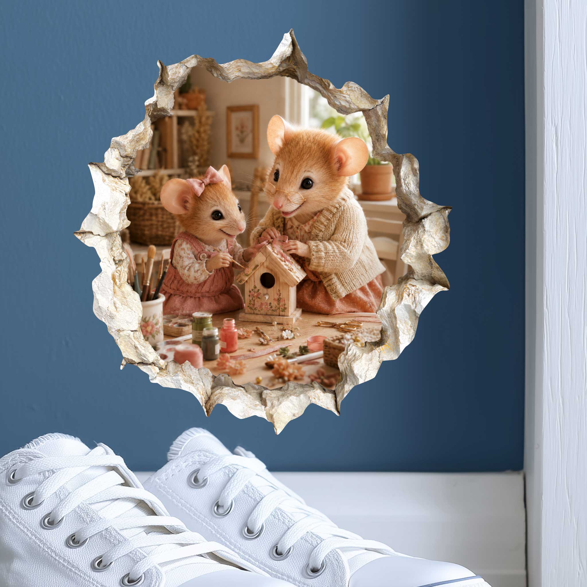 Granddaughter and Grandma Craft Day Mouse Hole Decal
