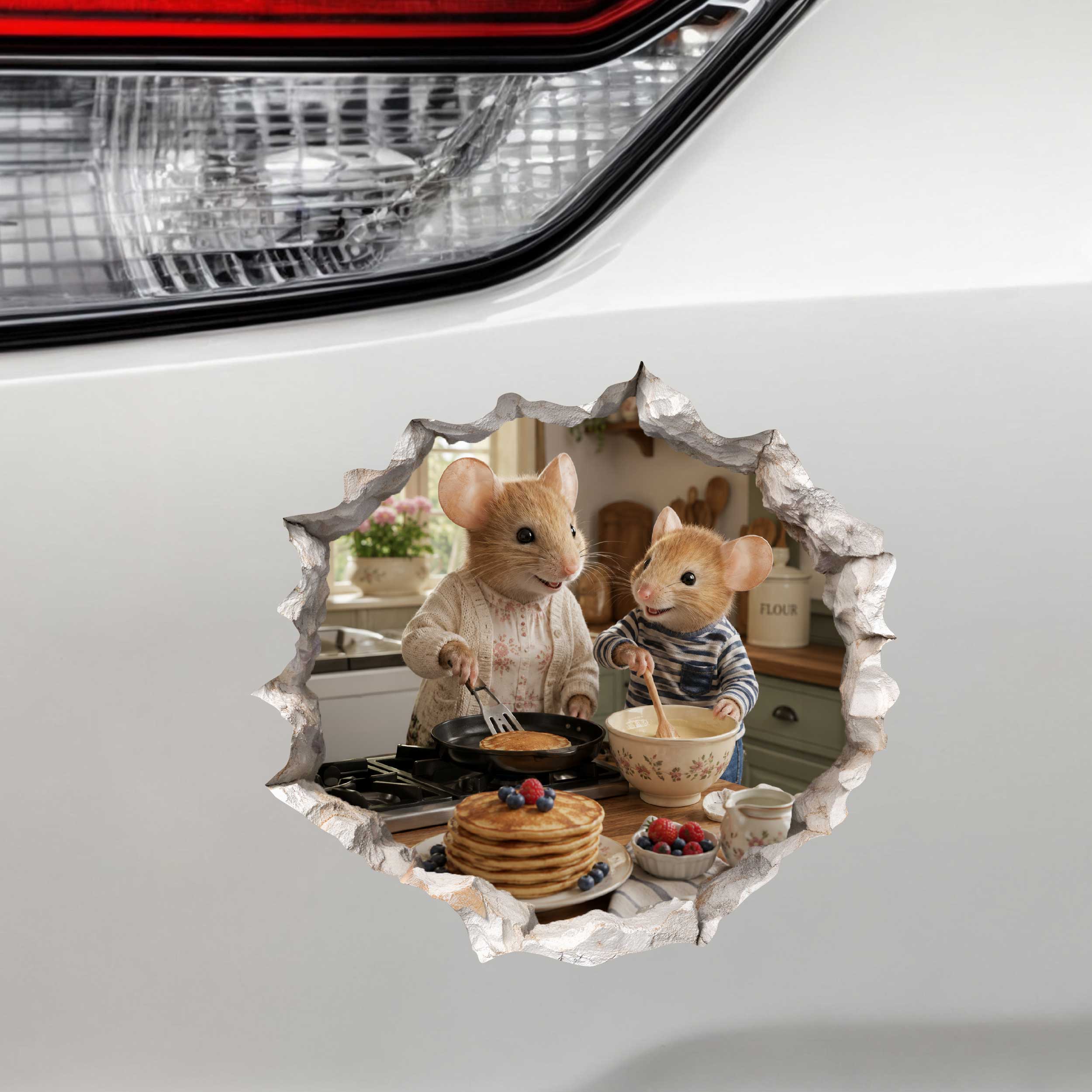 Grandson and Grandma Pancake Breakfast Mouse Hole Decal