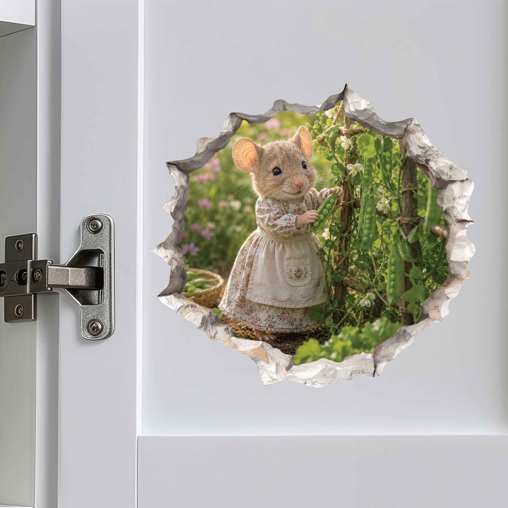 Sweet Pea Garden Girl Mouse Hole Decal