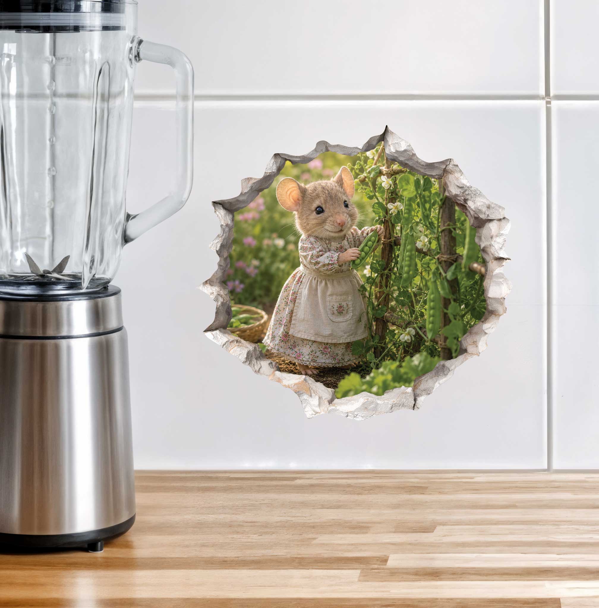 Sweet Pea Garden Girl Mouse Hole Decal