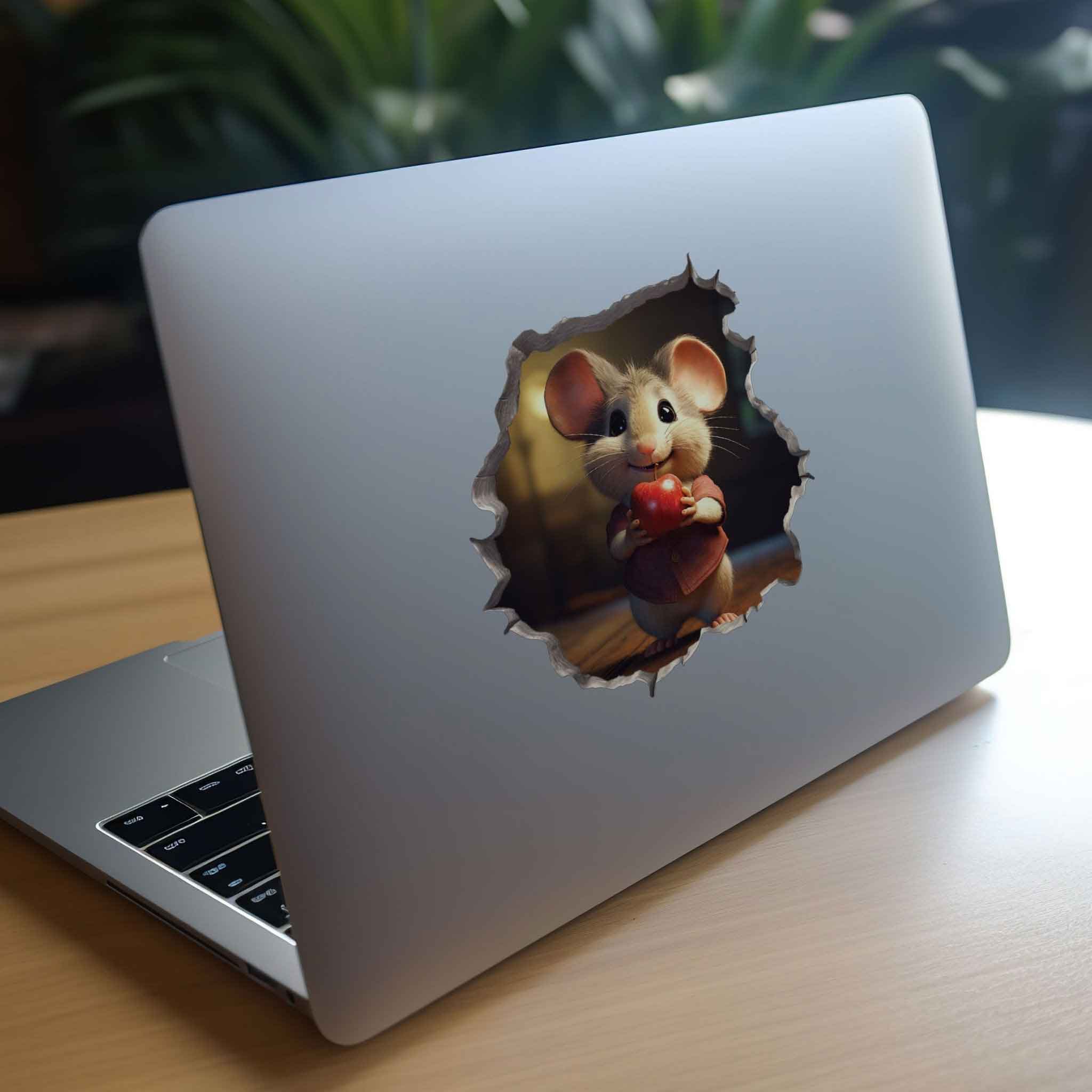 Apple Mouse Hole Decal - My Wonderful Walls