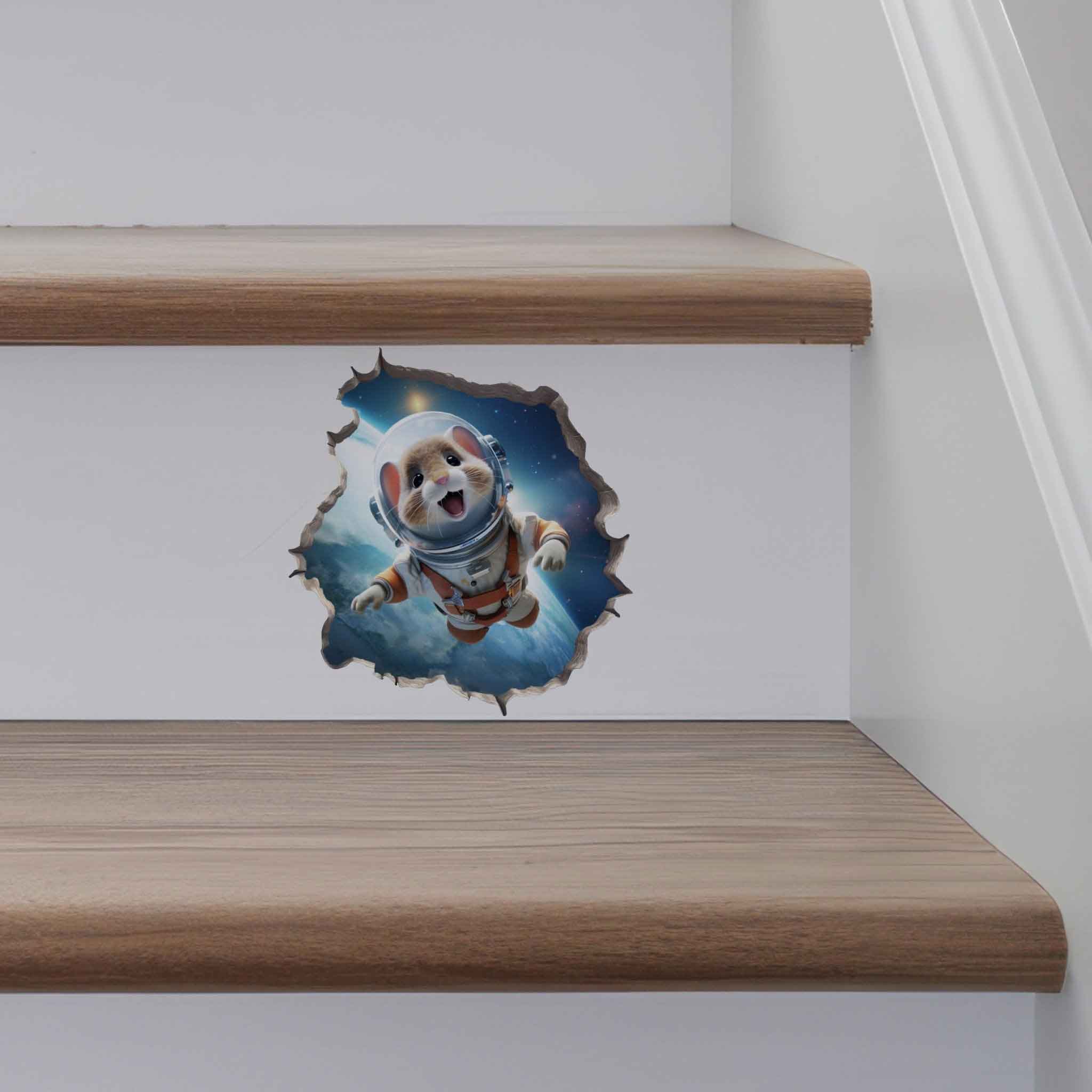 Astronaut Mouse Hole Decal - My Wonderful Walls