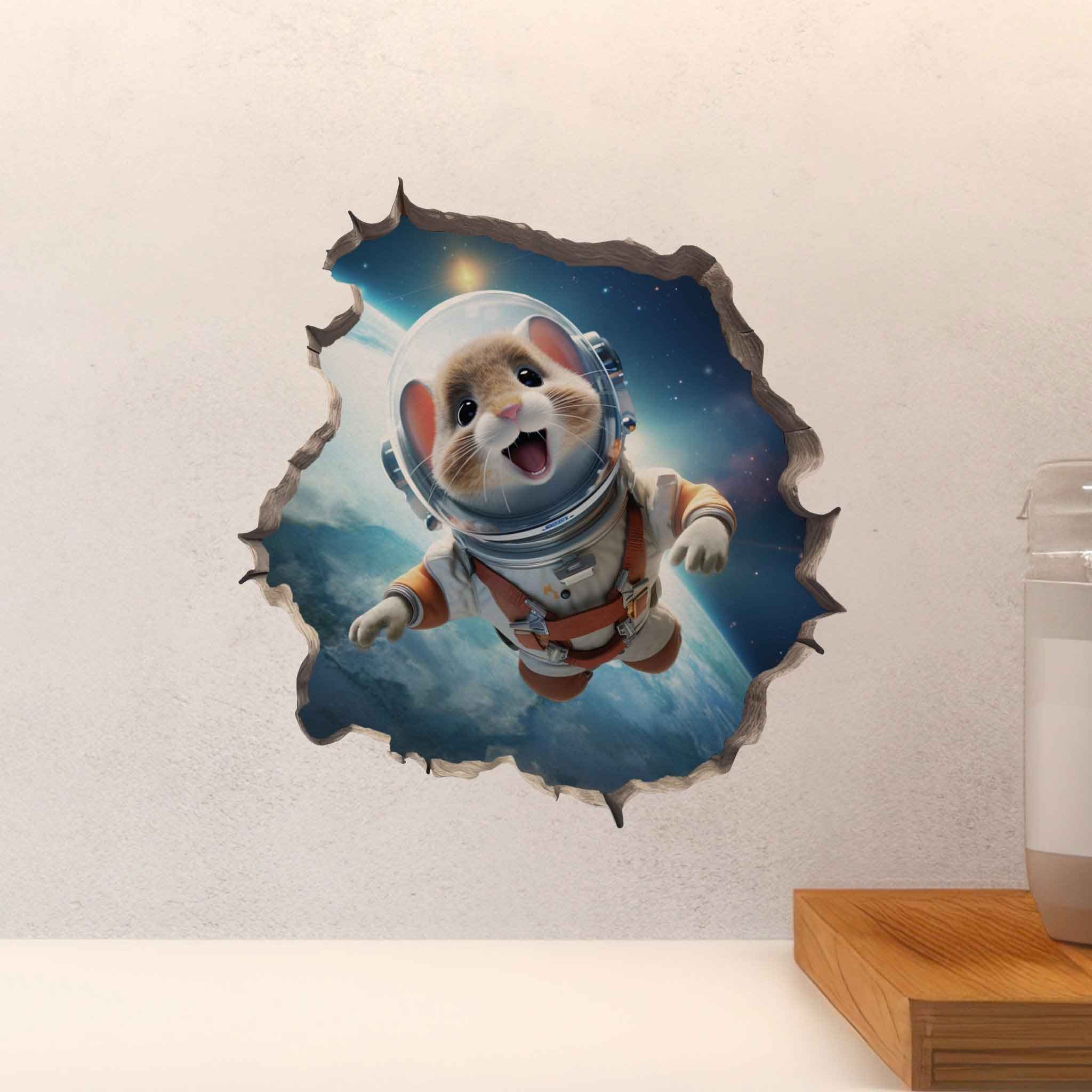 Astronaut Mouse Hole Decal - My Wonderful Walls