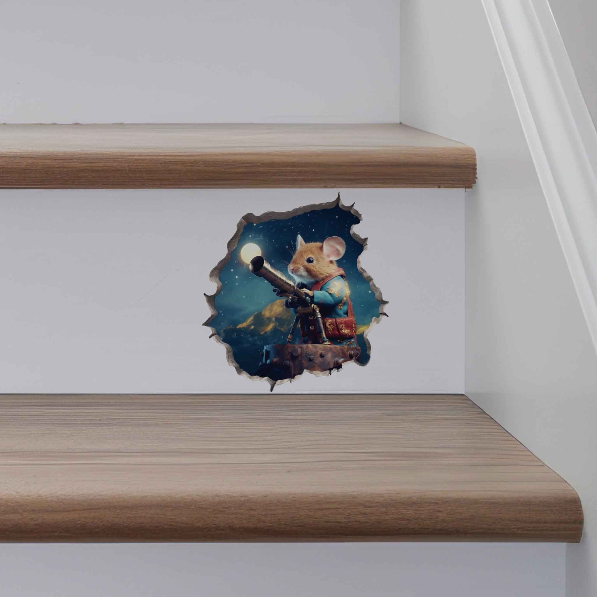 Astronomer Mouse Hole Decal - My Wonderful Walls