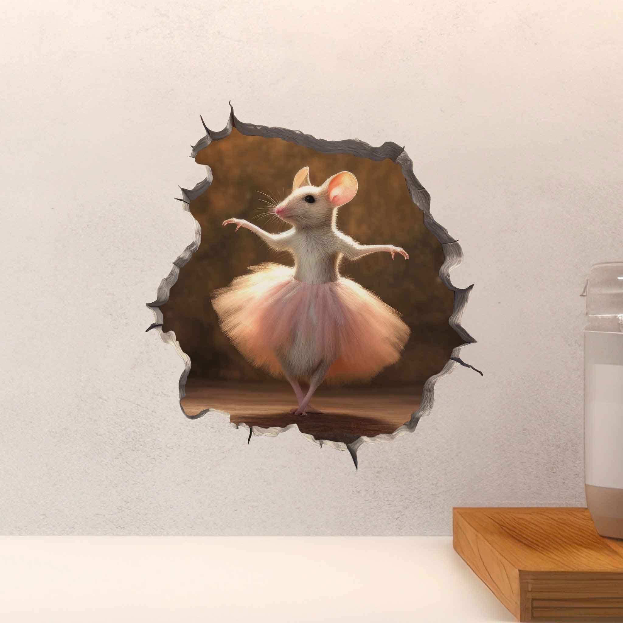 Ballerina Mouse Hole Decal - My Wonderful Walls