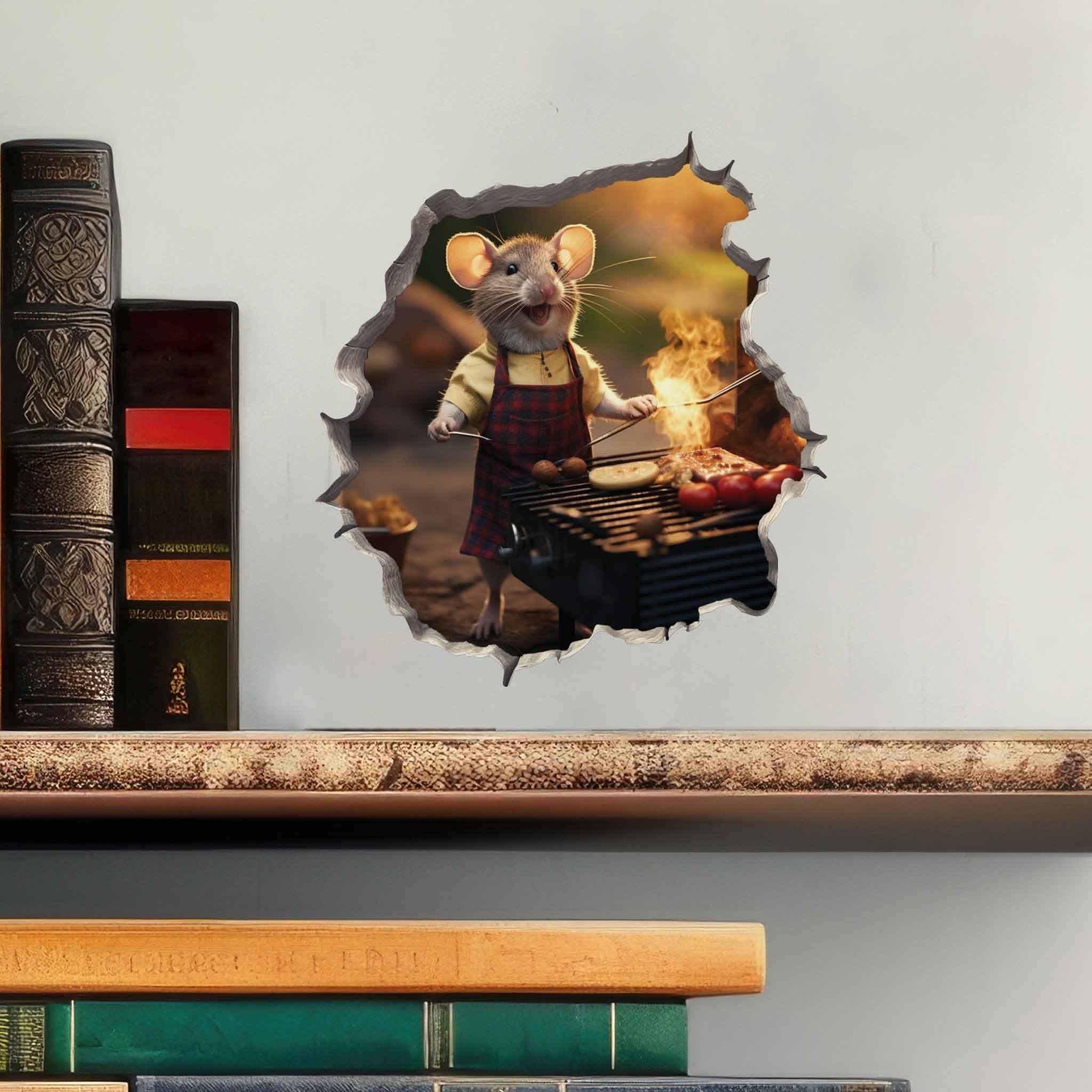 Barbeque Mouse Hole Decal - My Wonderful Walls