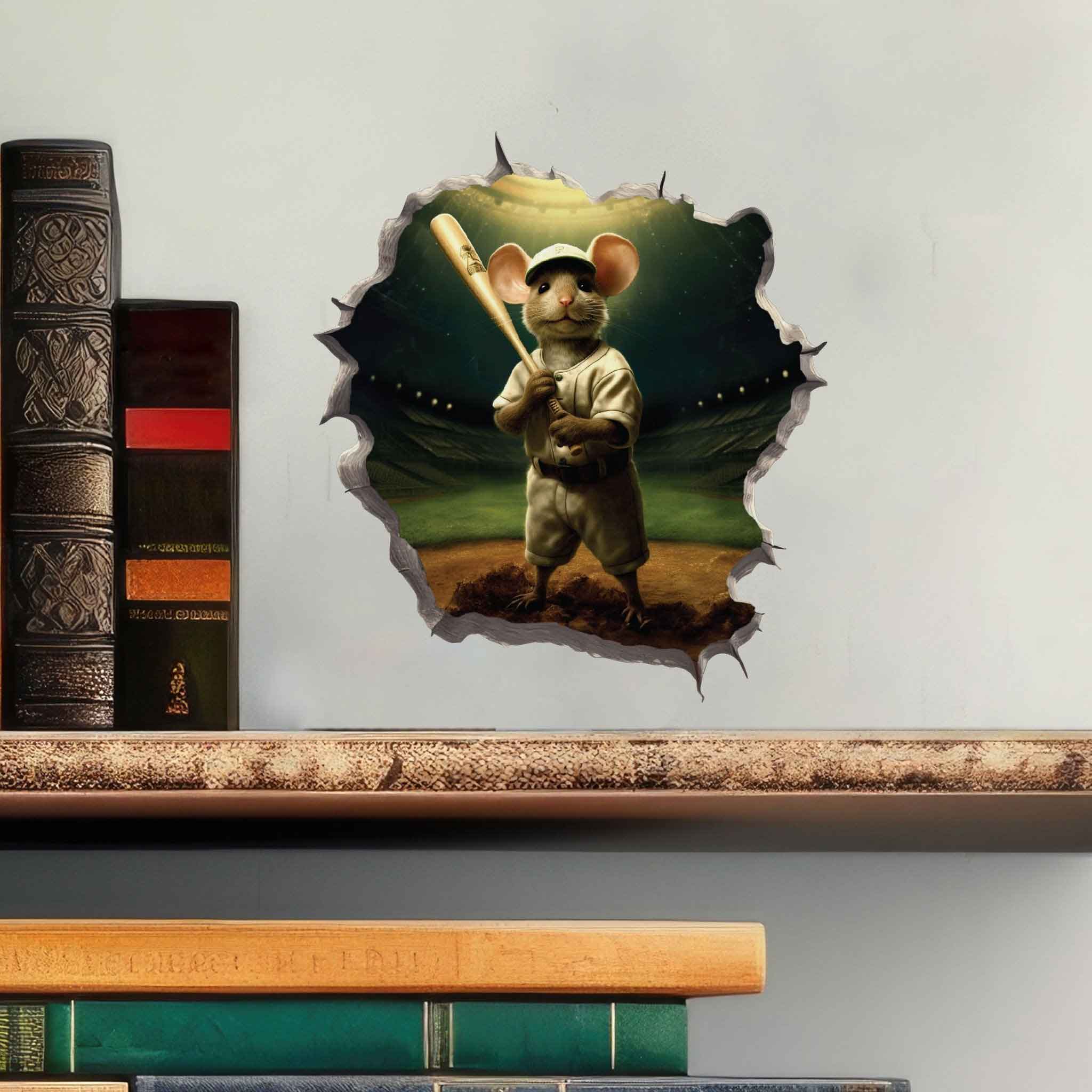 Baseball Mouse Hole Decal - My Wonderful Walls
