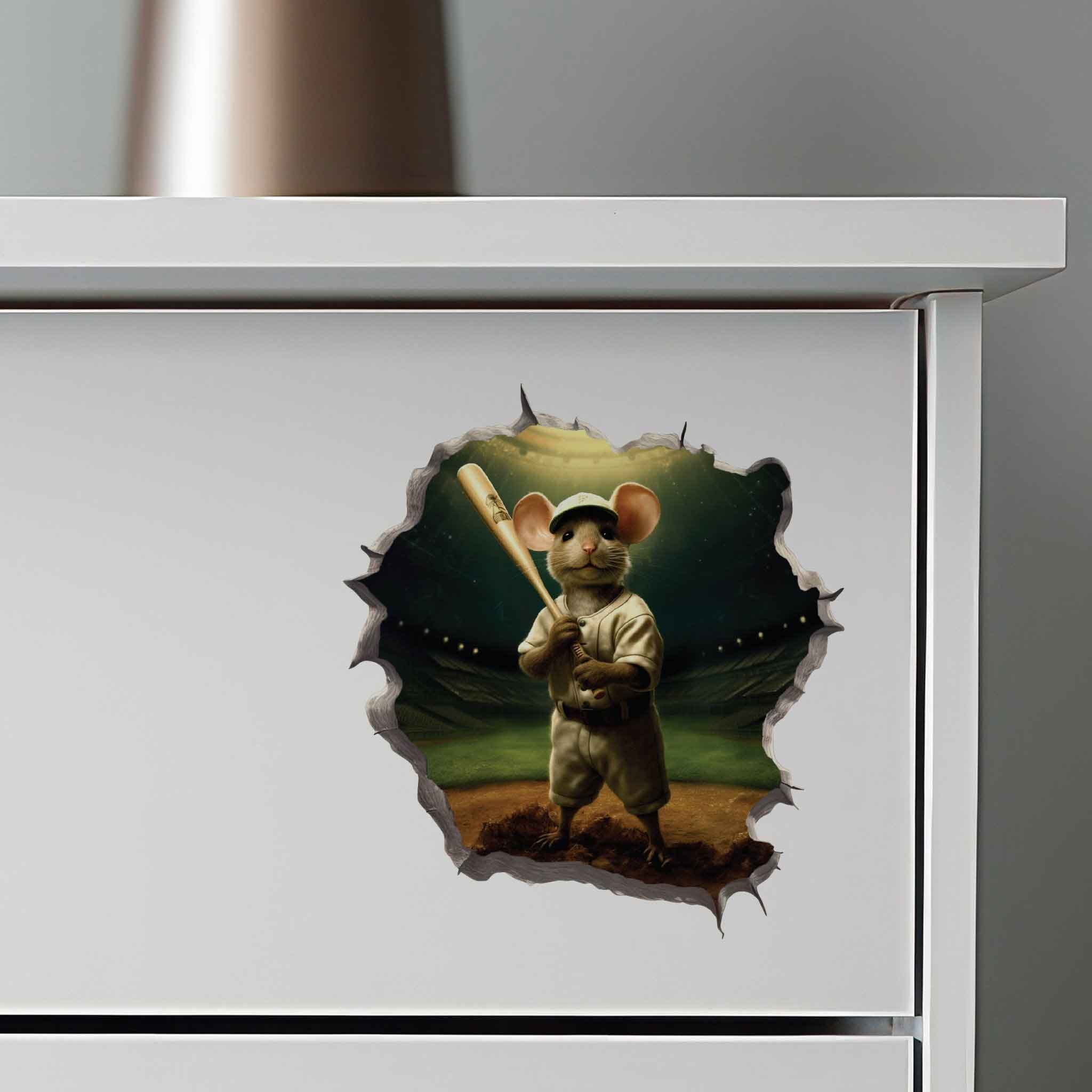 Baseball Mouse Hole Decal - My Wonderful Walls